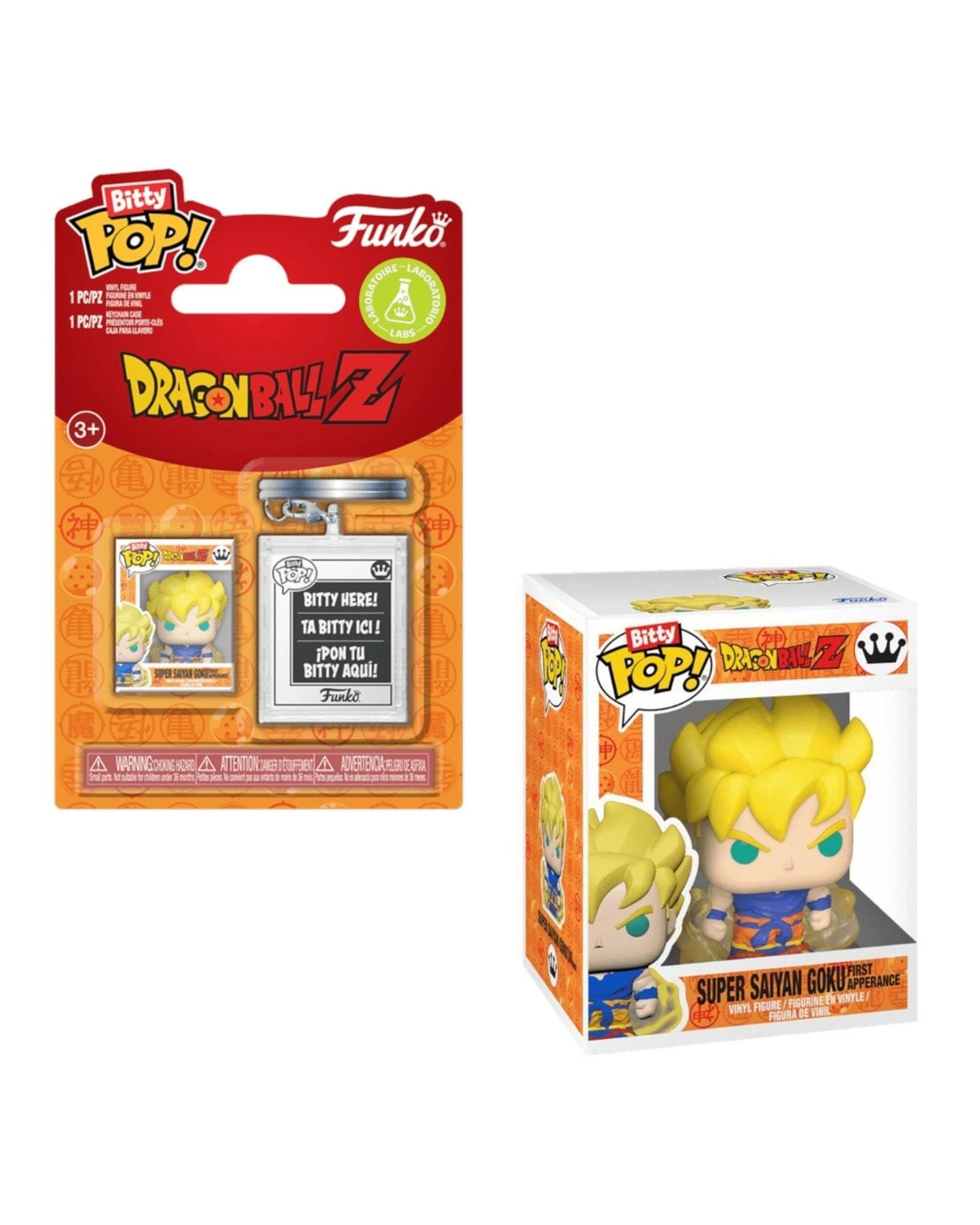 1 Dragon Ball Z Super Saiyan Goku First Appearance Bitty POP! Vinyl with Keychain Case, 1 of 3