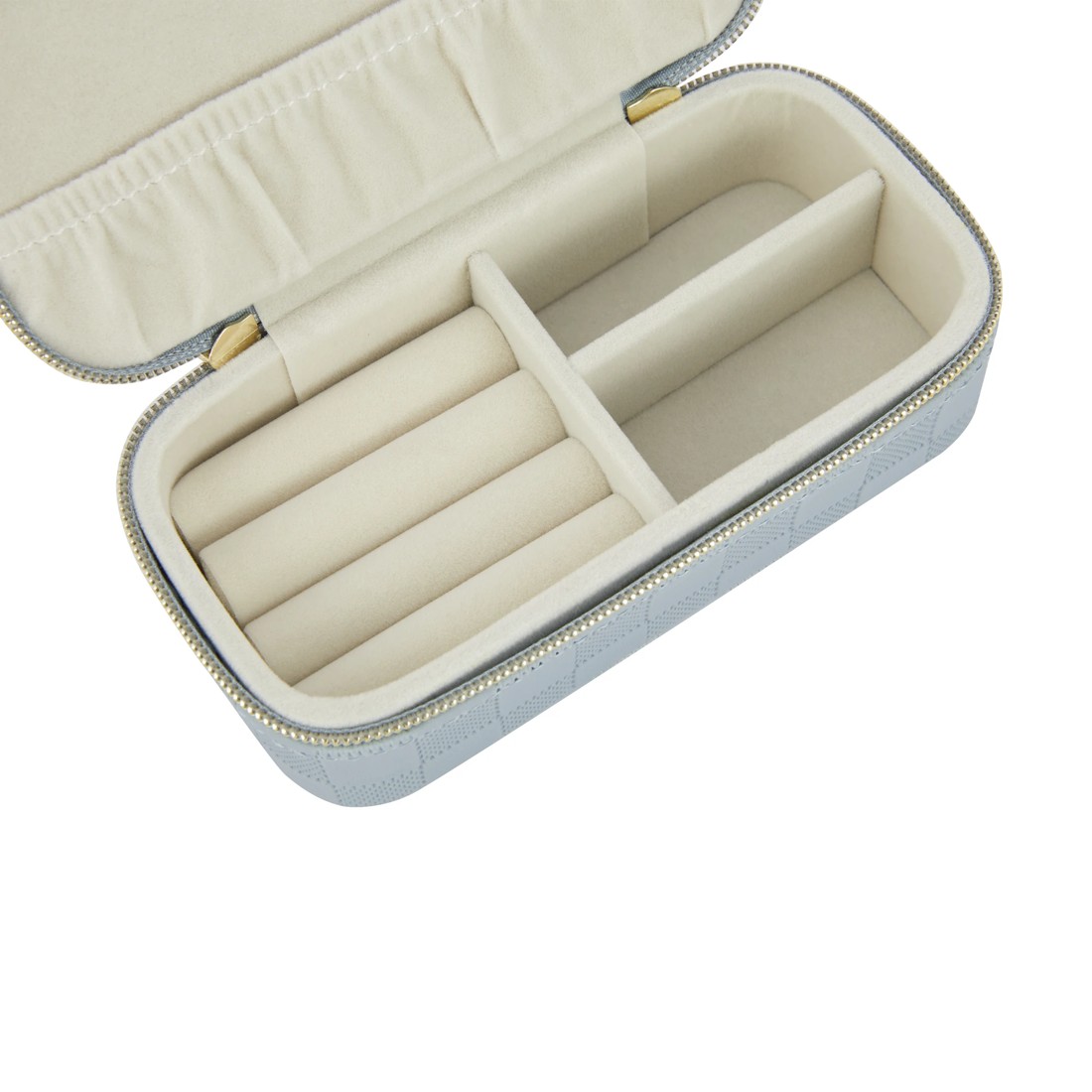 6 Blue Check Small Zip Jewellery Case, 6 of 7