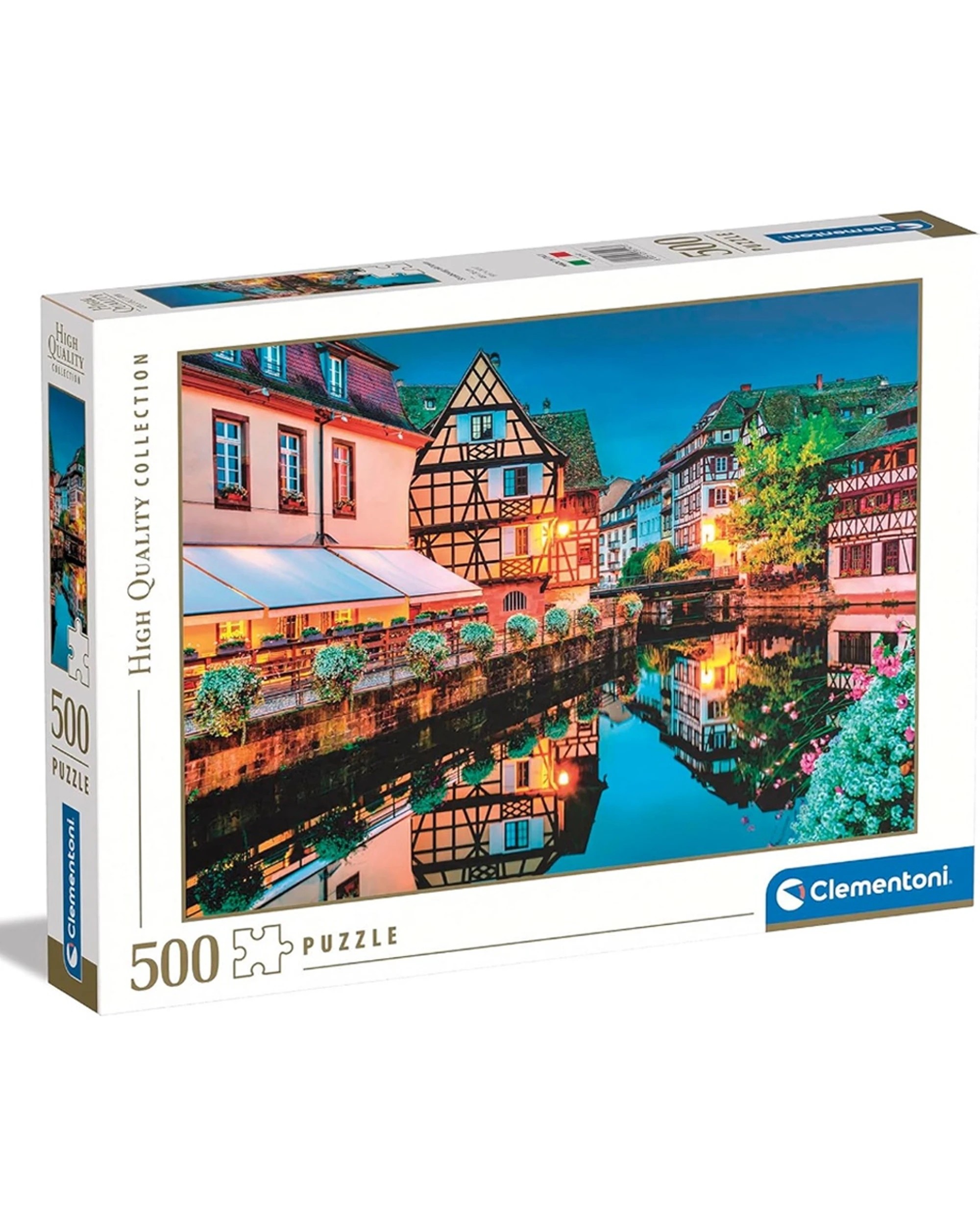 1 Clementoni Old Strasbourg Town 500 Piece Jigsaw Puzzle 49x36cm Complete Size, 1 of 2
