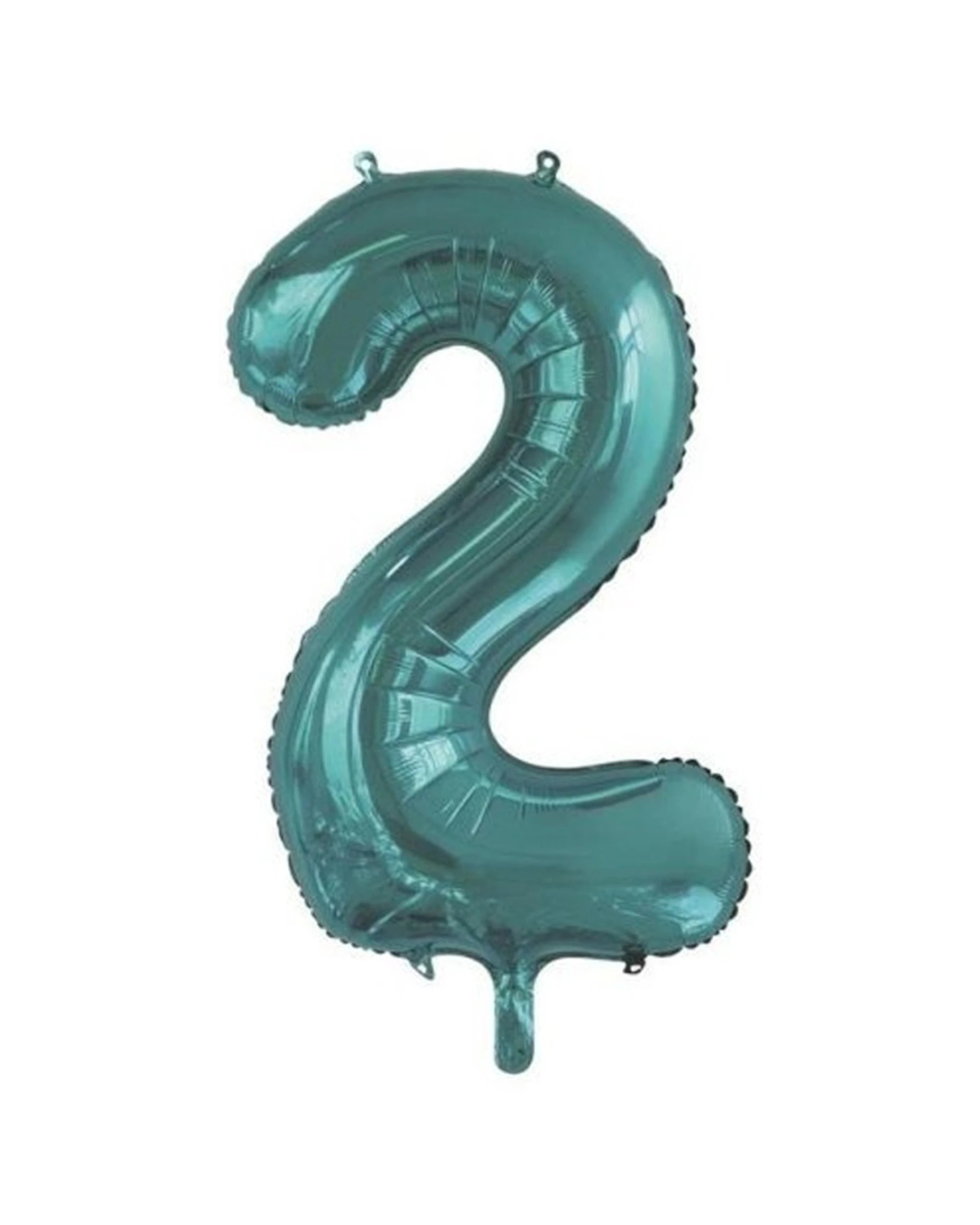1 Alpen Decrotex Foil Balloon Number 2 Party Decoration 34 Inches Teal - Blue, 1 of 1