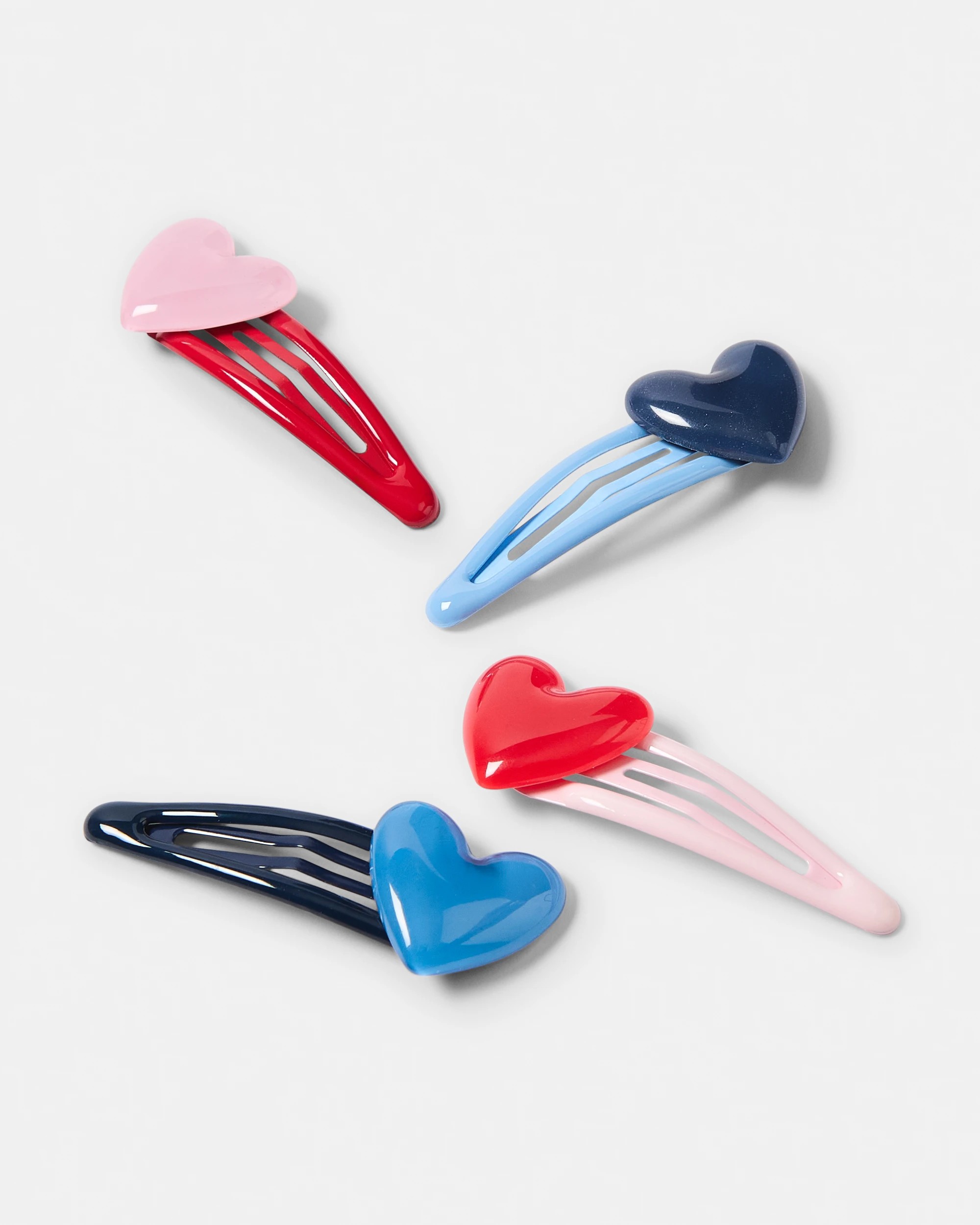 2 4 Pack Heart Snap Hair Clips, 2 of 3