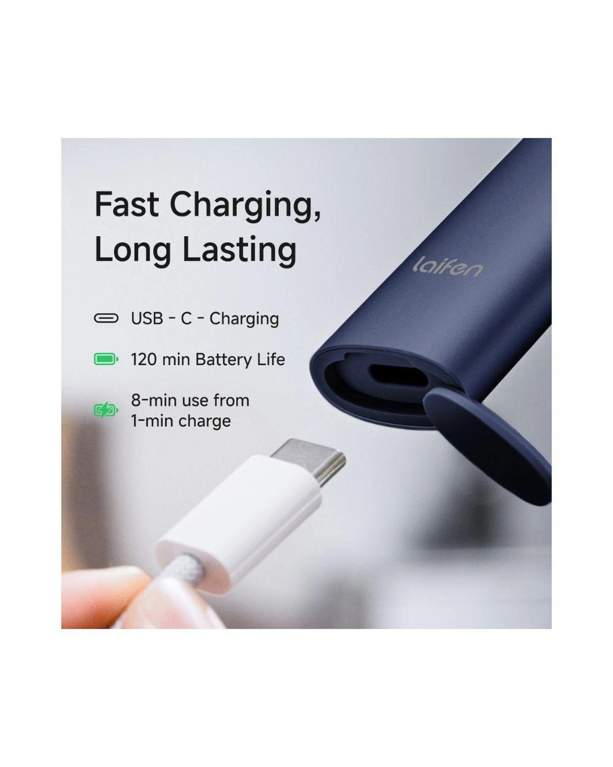 6 Laifen T1 Pro Electric Shaver Royal Blue USB C Rechargeable Waterproof, 6 of 9
