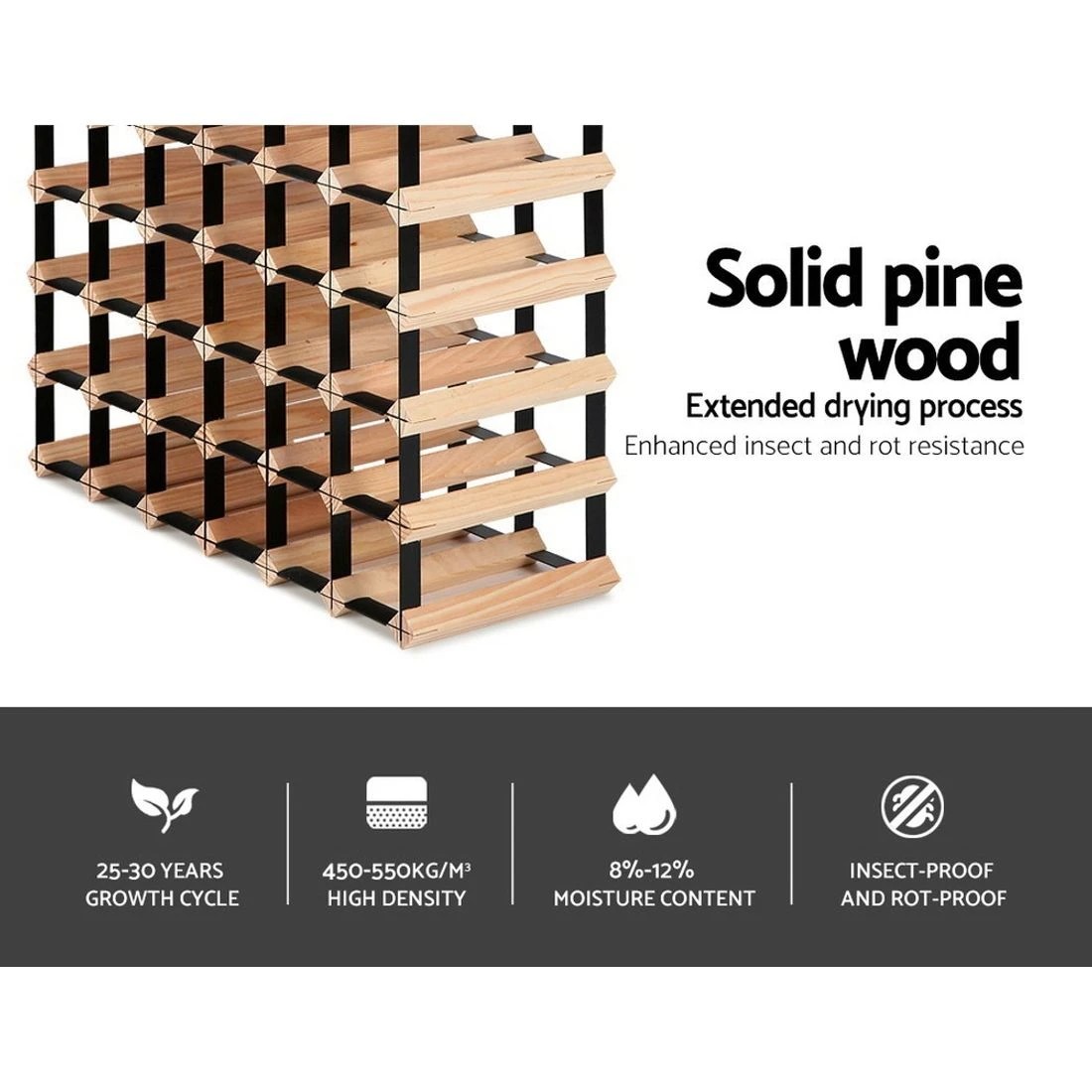 4 Artiss Wine Rack 42 Bottle
 - Brown, 4 of 4