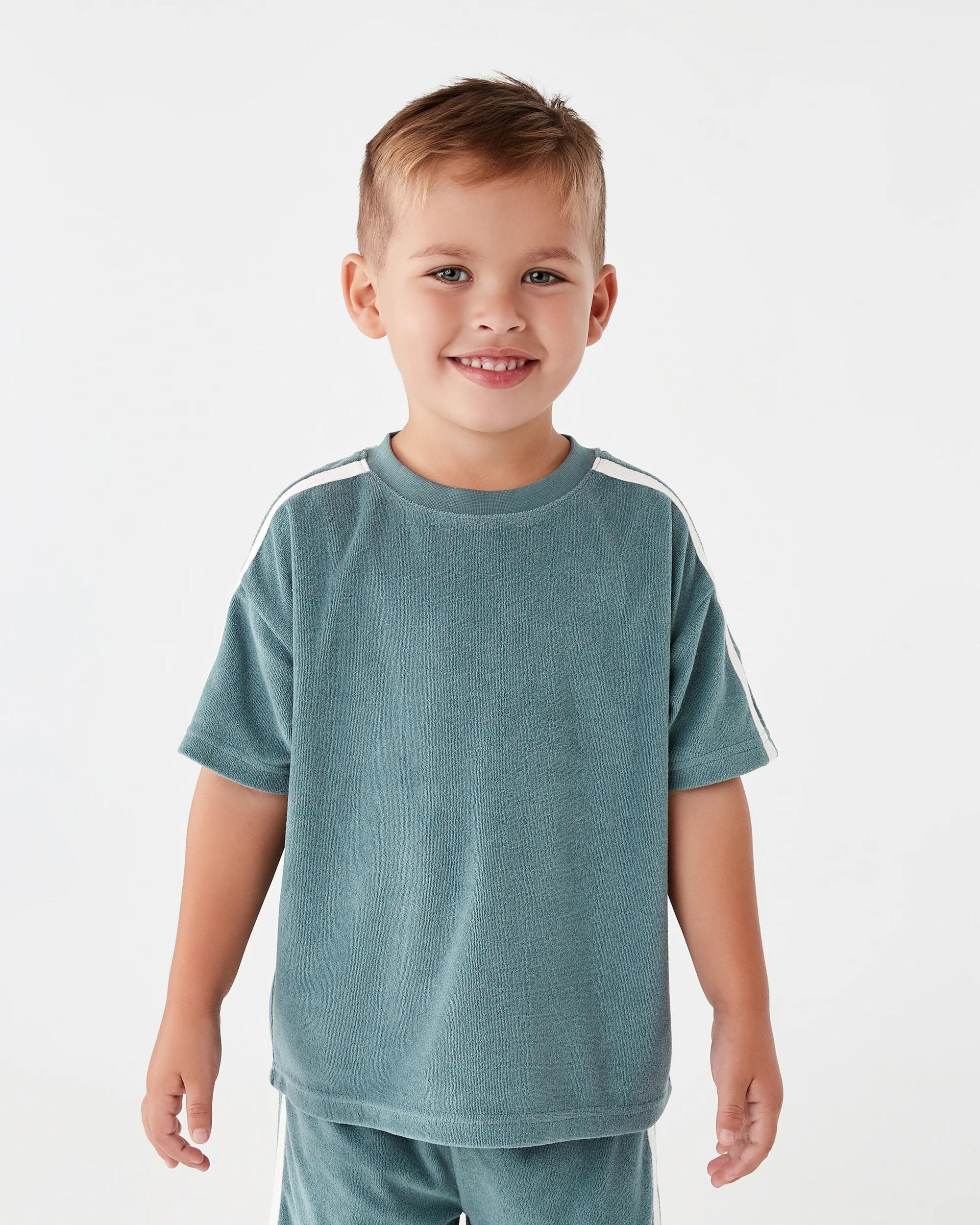 1 Terry Towelling T-shirt Gbln Blue, 1 of 7