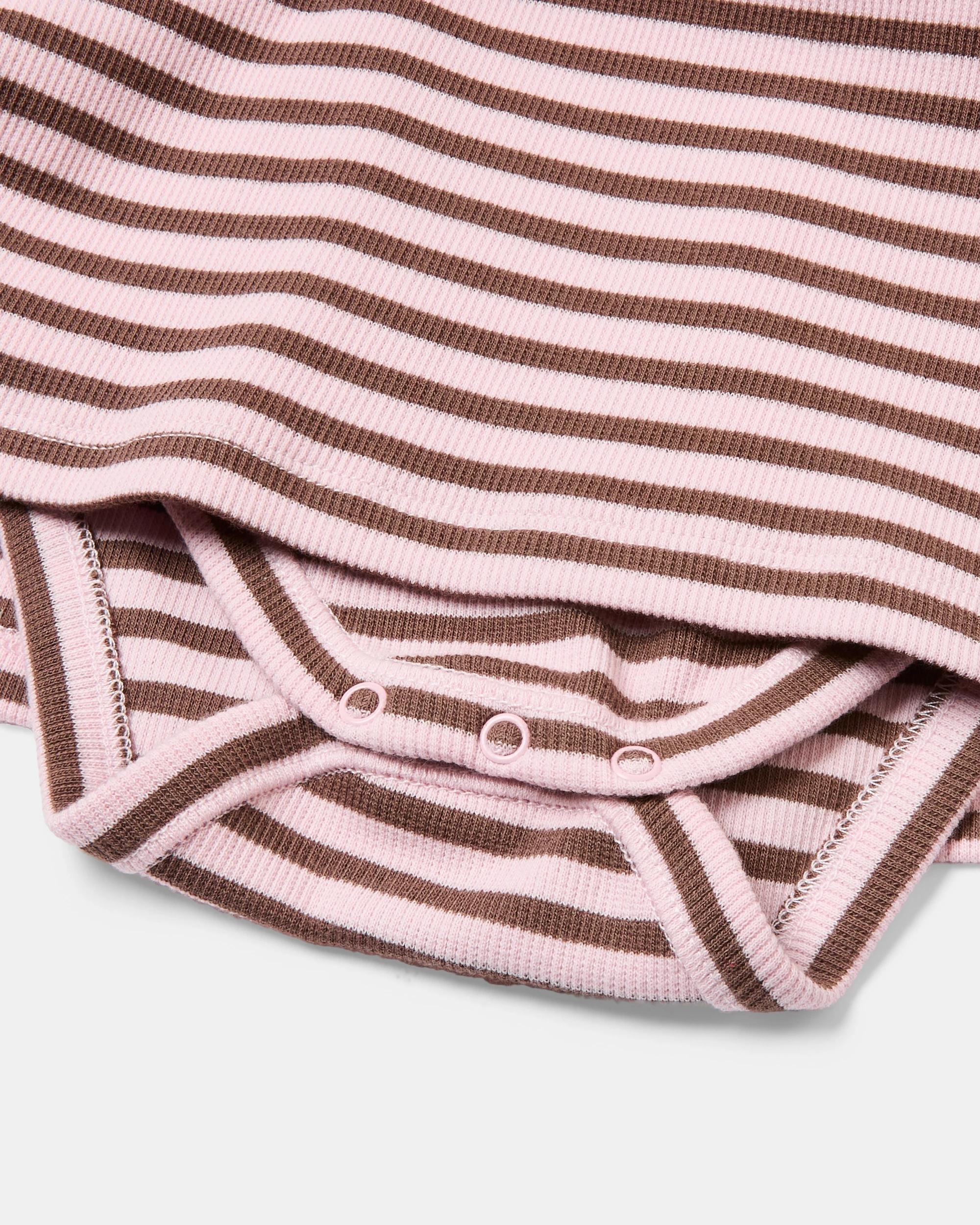4 Long Sleeve Ribbed Bodysuit Dress Stripe, 4 of 4