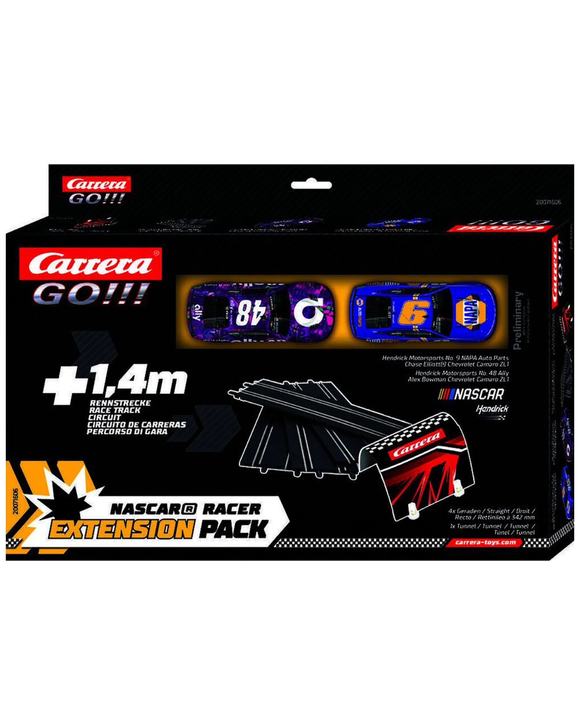 1 Carrera NASCAR Racer Extension Pack 2 Cars 4 Straight Track 1 43 Scale - Multi, 1 of 4