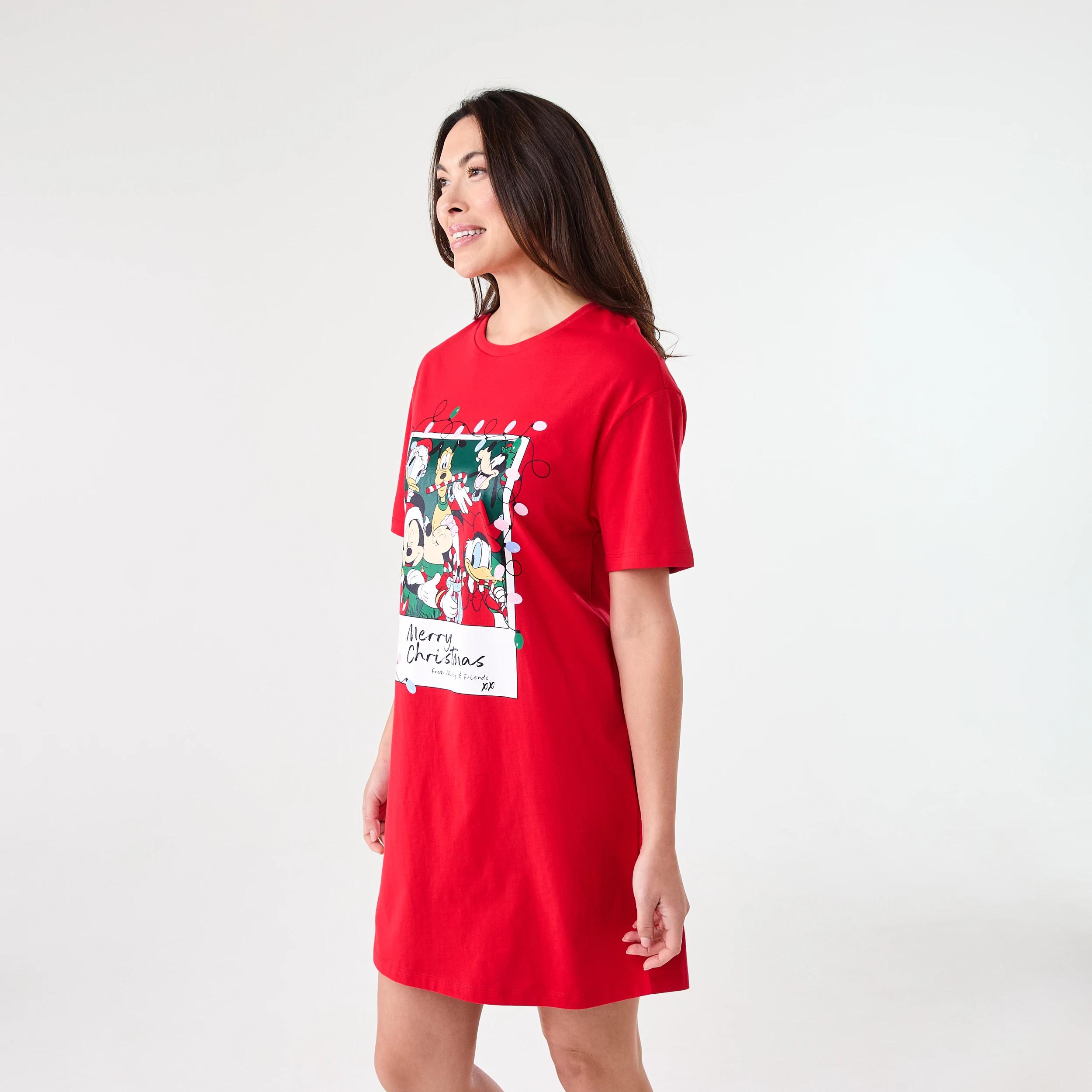 2 Disney Mickey Mouse License Christmas Graphic Nightie MICKEY CHINESE RED, 2 of 6