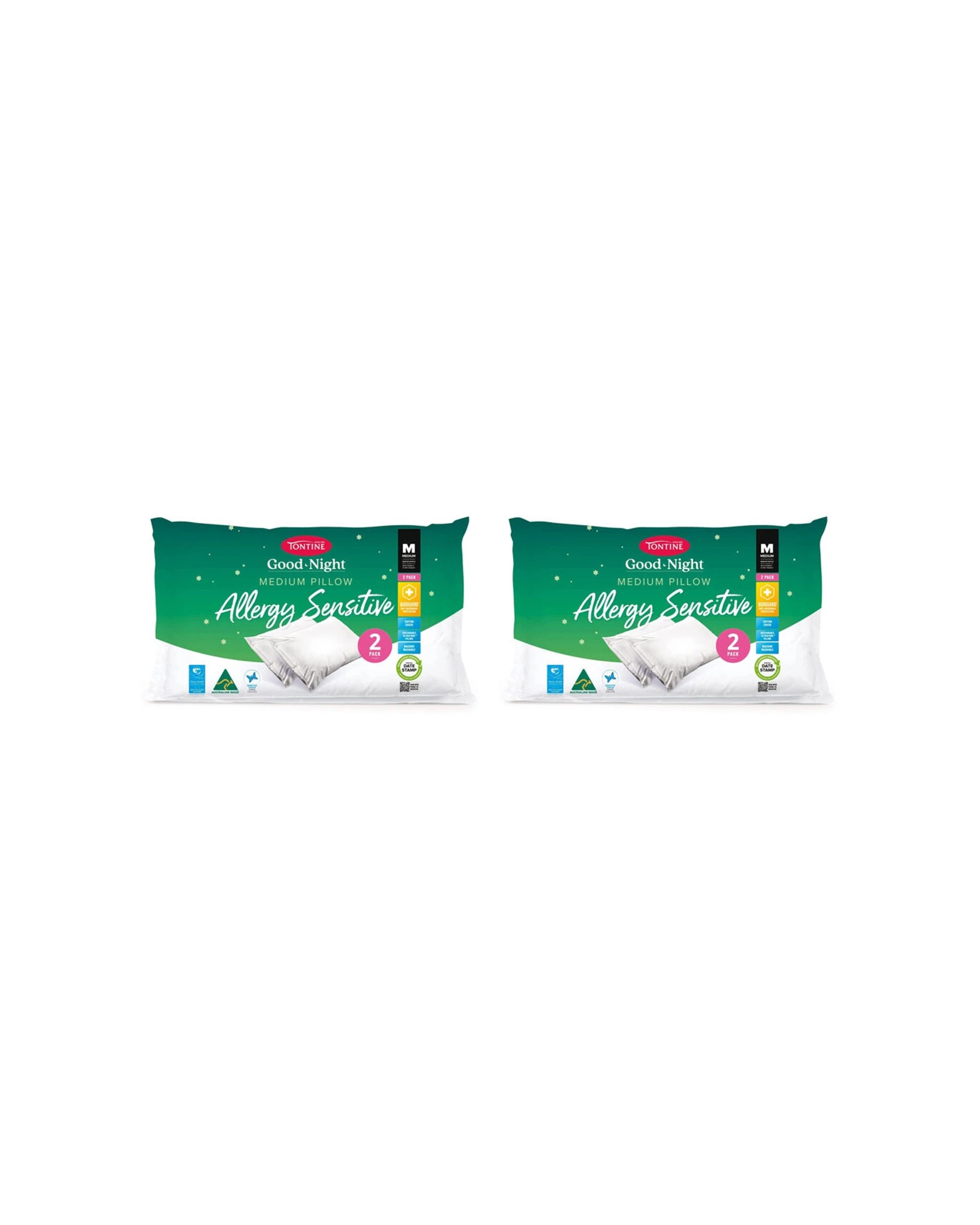 1 Tontine Good Night Allergy Pillow Medium Profile 4pc - White, 1 of 3