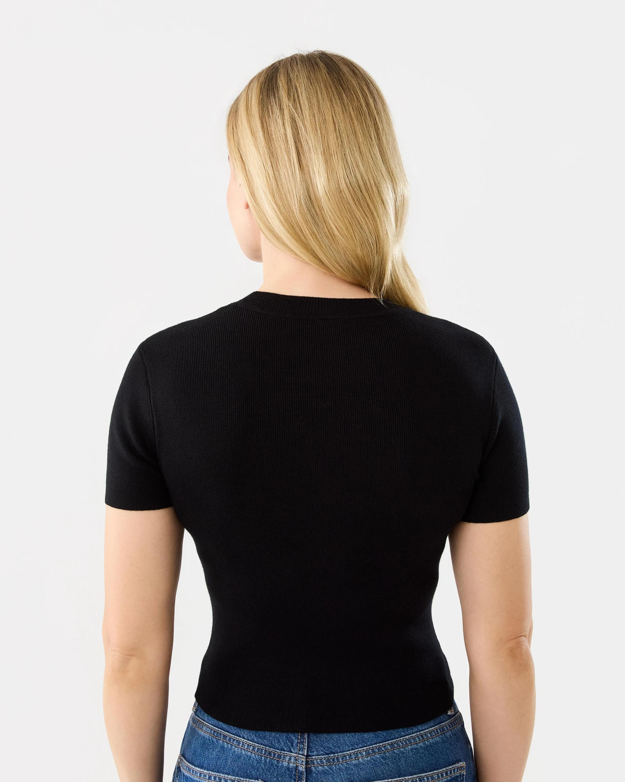 3 Short Sleeve True Knit Fitted T-shirt Black, 3 of 6