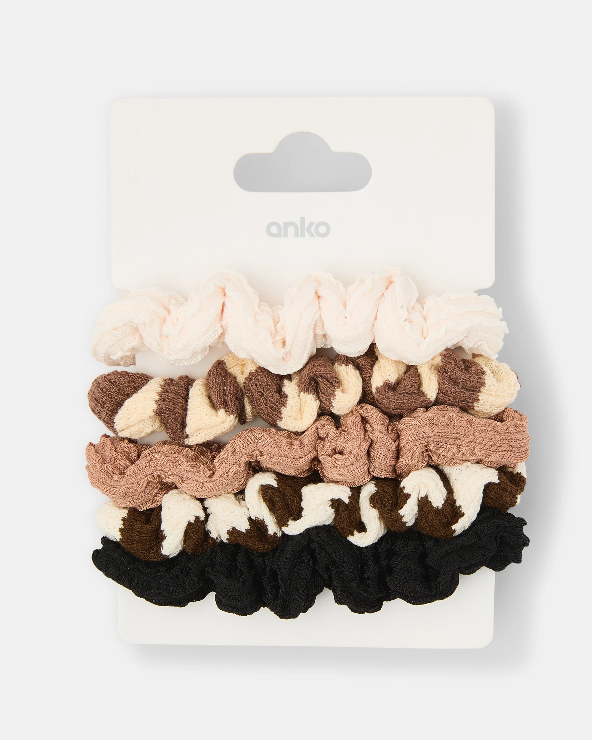 5 5 Pack Stripe Mini Hair Scrunchies, 5 of 5