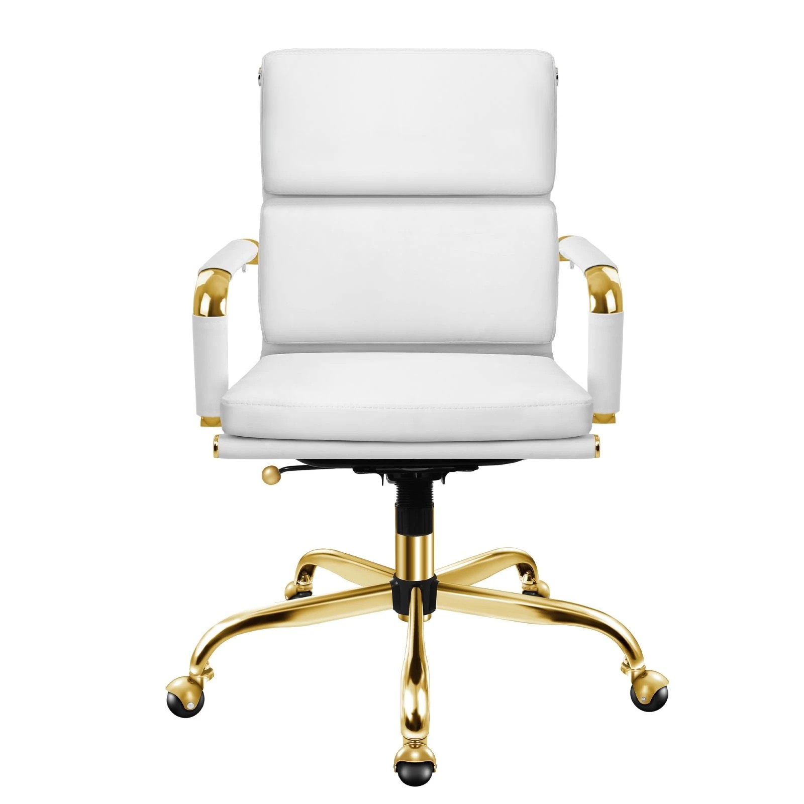 6 Alfordson Office Chair Ergonomic Paddings Executive Computer Work Seat Mid Back - White, 6 of 10