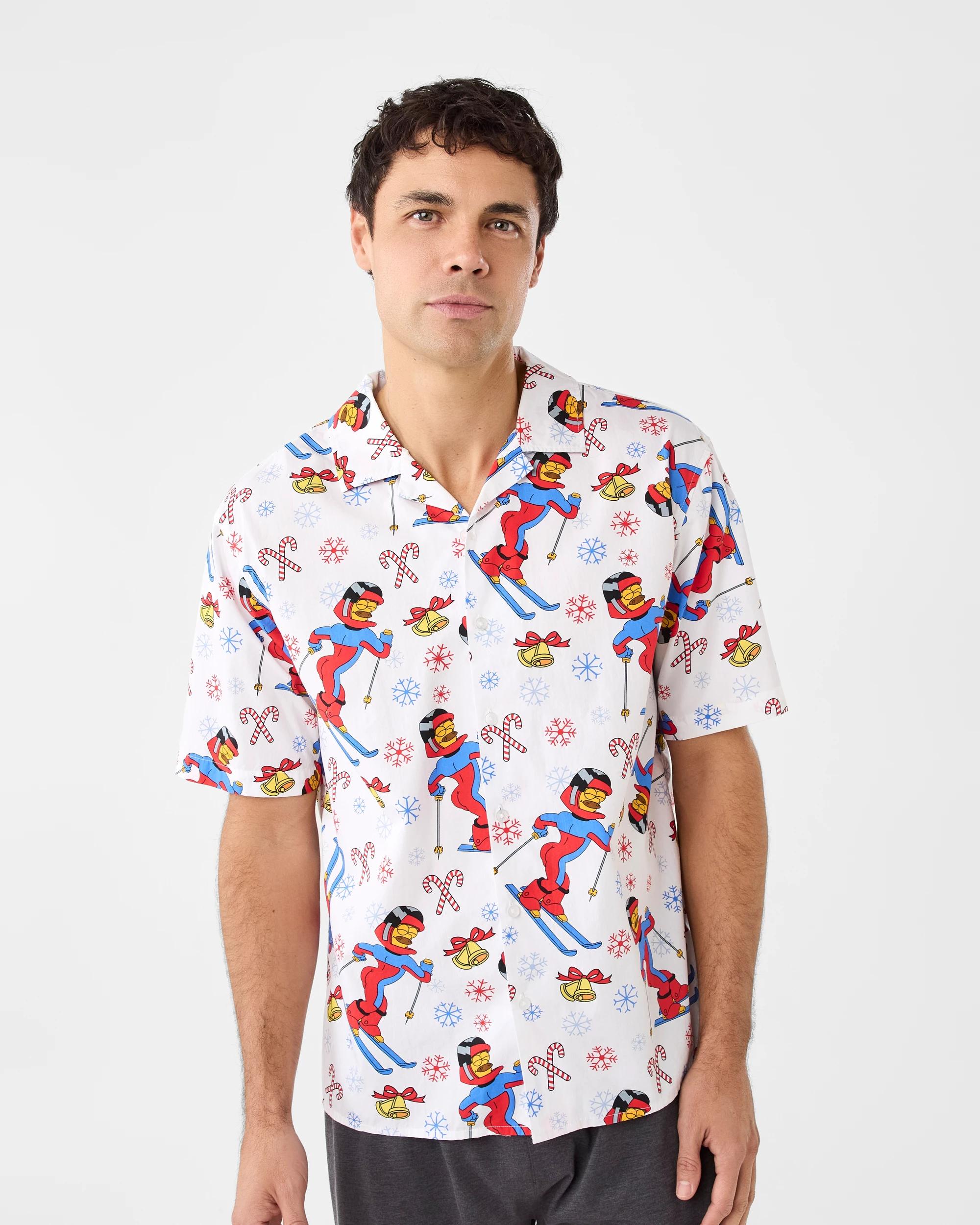 1 Short Sleeve Christmas Print Shirt Wht Plow, 1 of 6