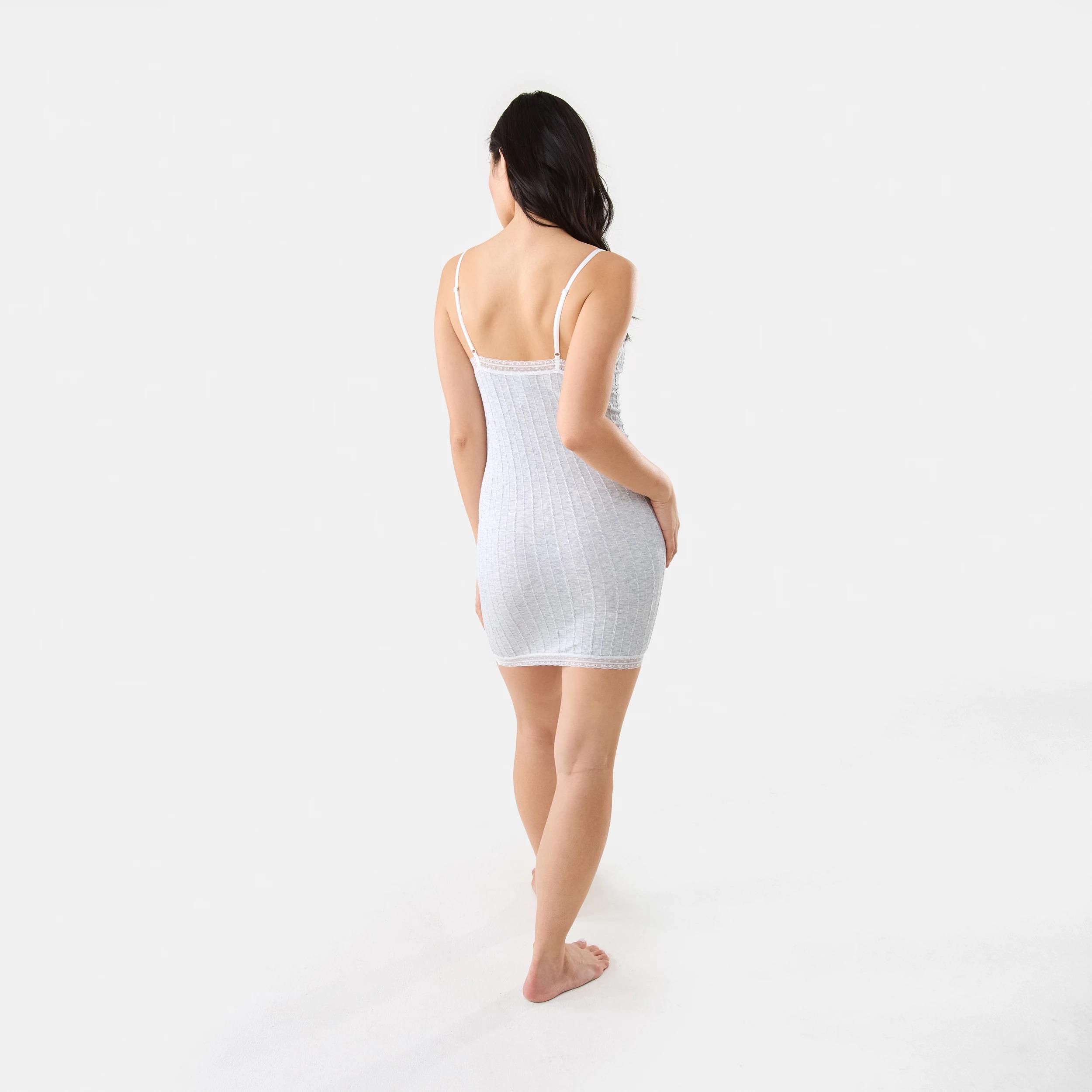 4 Seamfree Cami Nightie Slvr Marle, 4 of 8