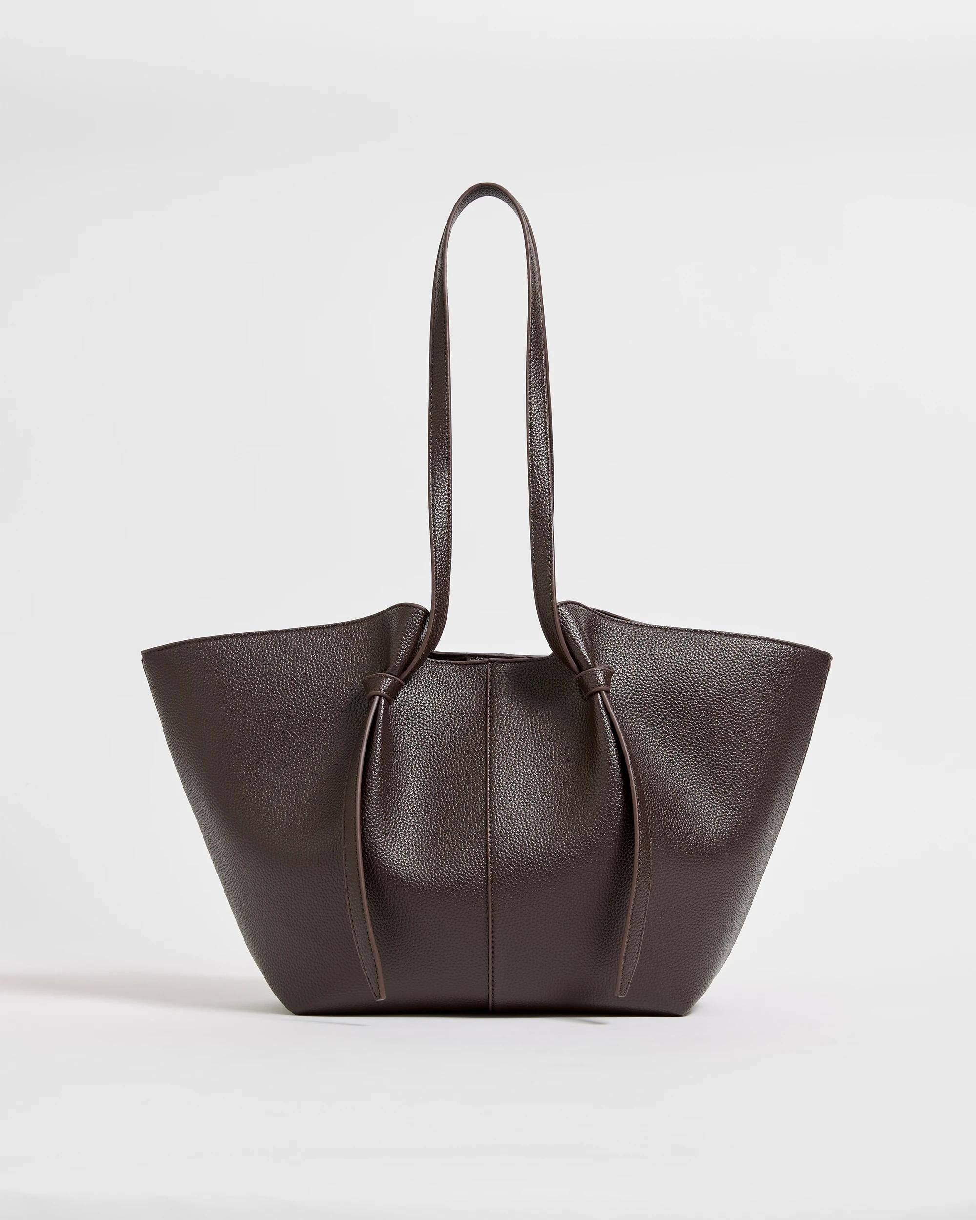 1 Target Woman Knot Detail Pebble PU Tote Bag CHOCOLATE, 1 of 1