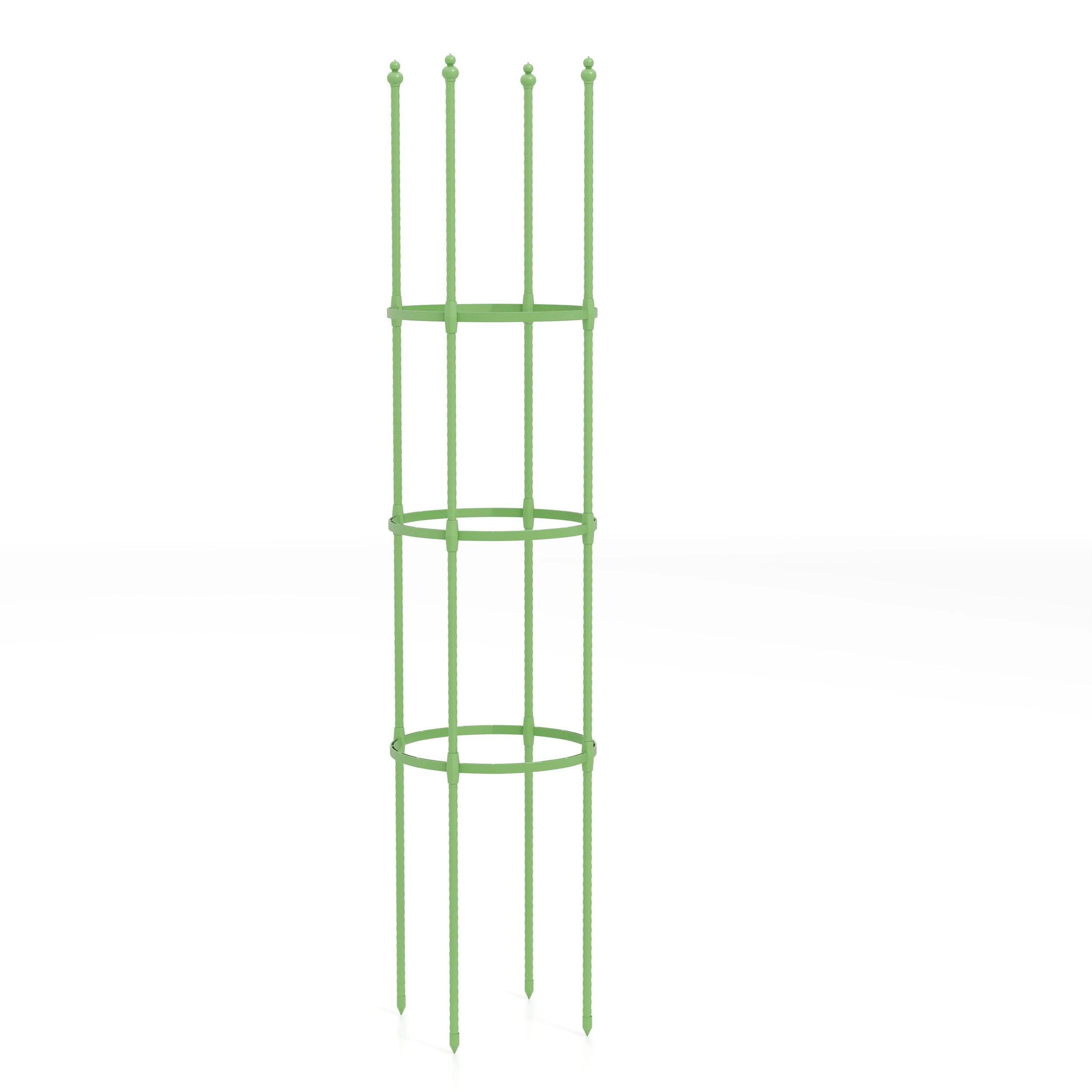 1 Costway 2-Pack Garden Trellis Adjustable Plants Support Cage Heavy-Duty Plant Climbing Racks 143CM, 1 of 3