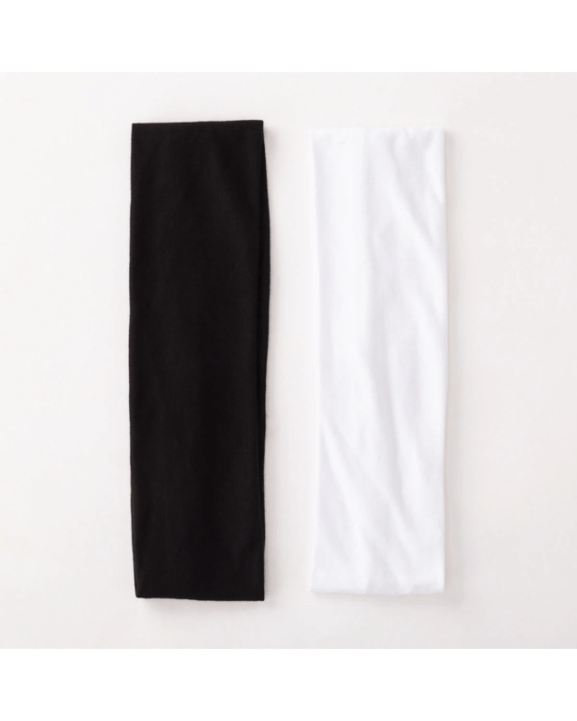 2 Pack Stretch Wide Headband - Black and W