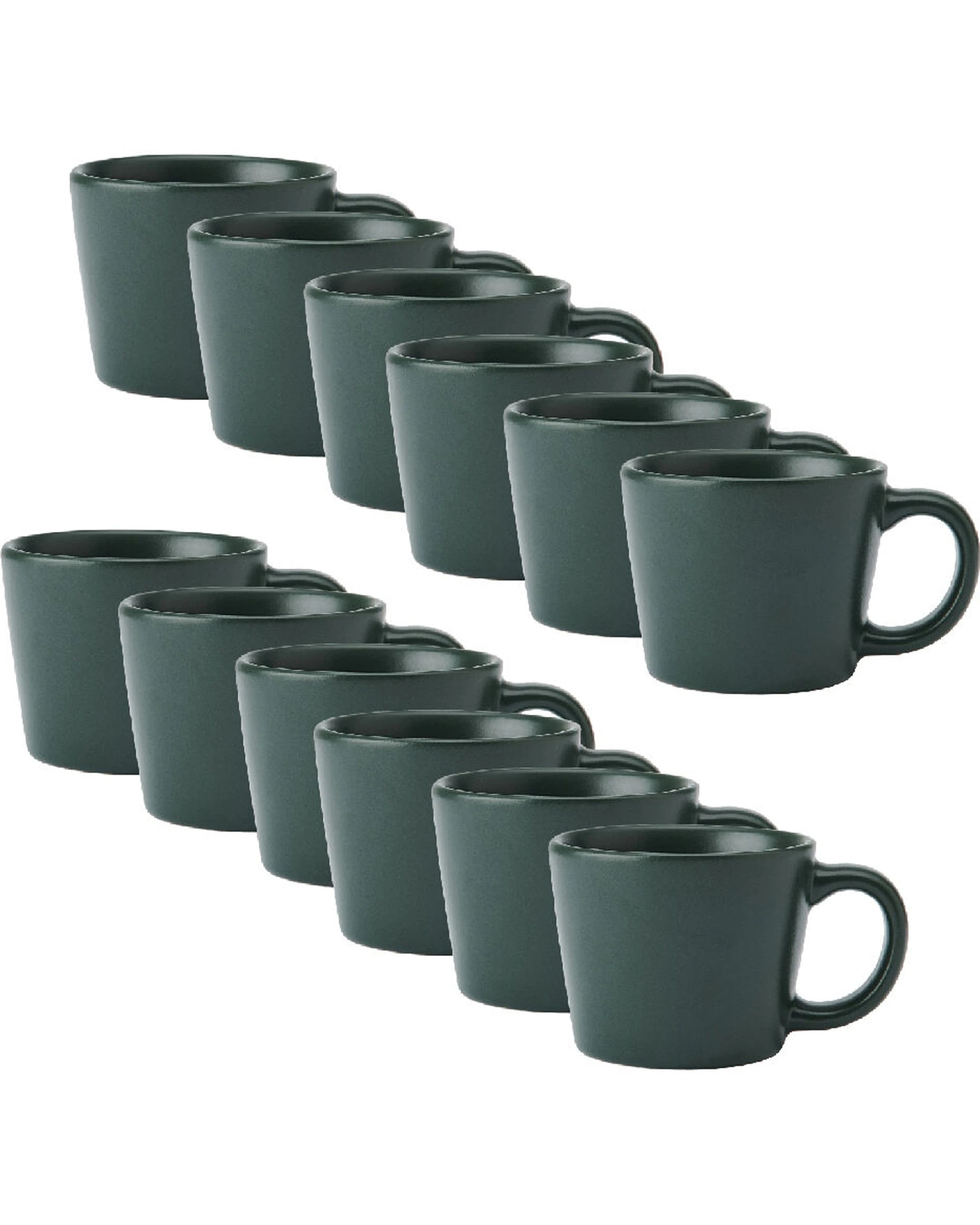 1 La Cafetiere 12PK Ceramic Coffee Espresso Drinking Cup Mug 65ml Microwave Safe - Green, 1 of 4