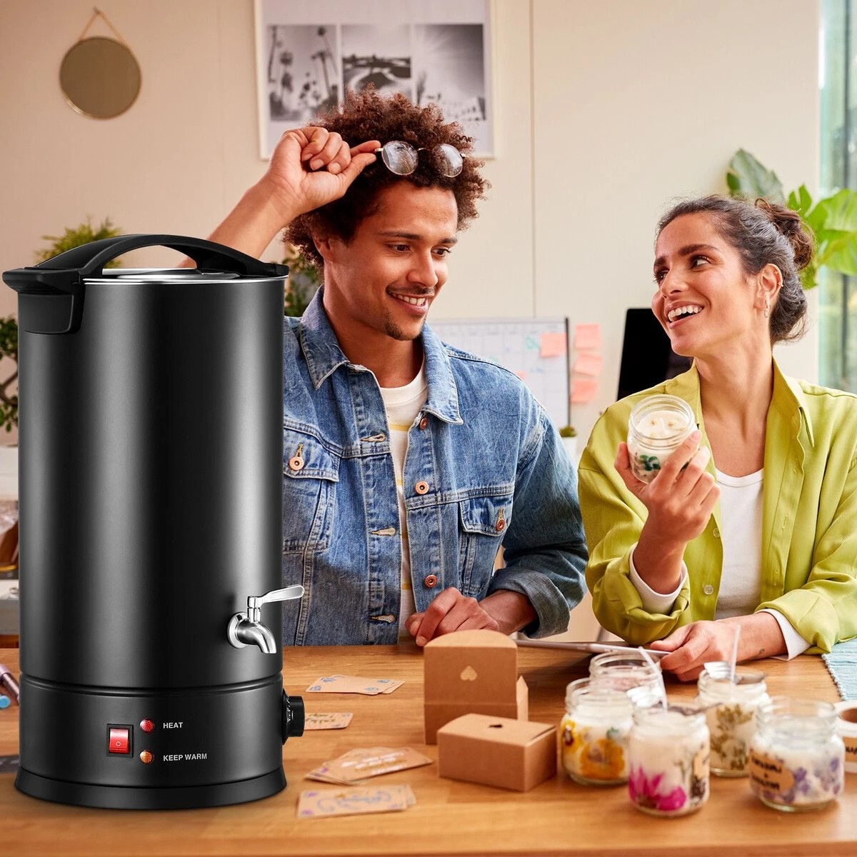 2 AUSWAY Electric Wax Melter 14L Candle Making 1800W Melting Pot Furnace, 2 of 4