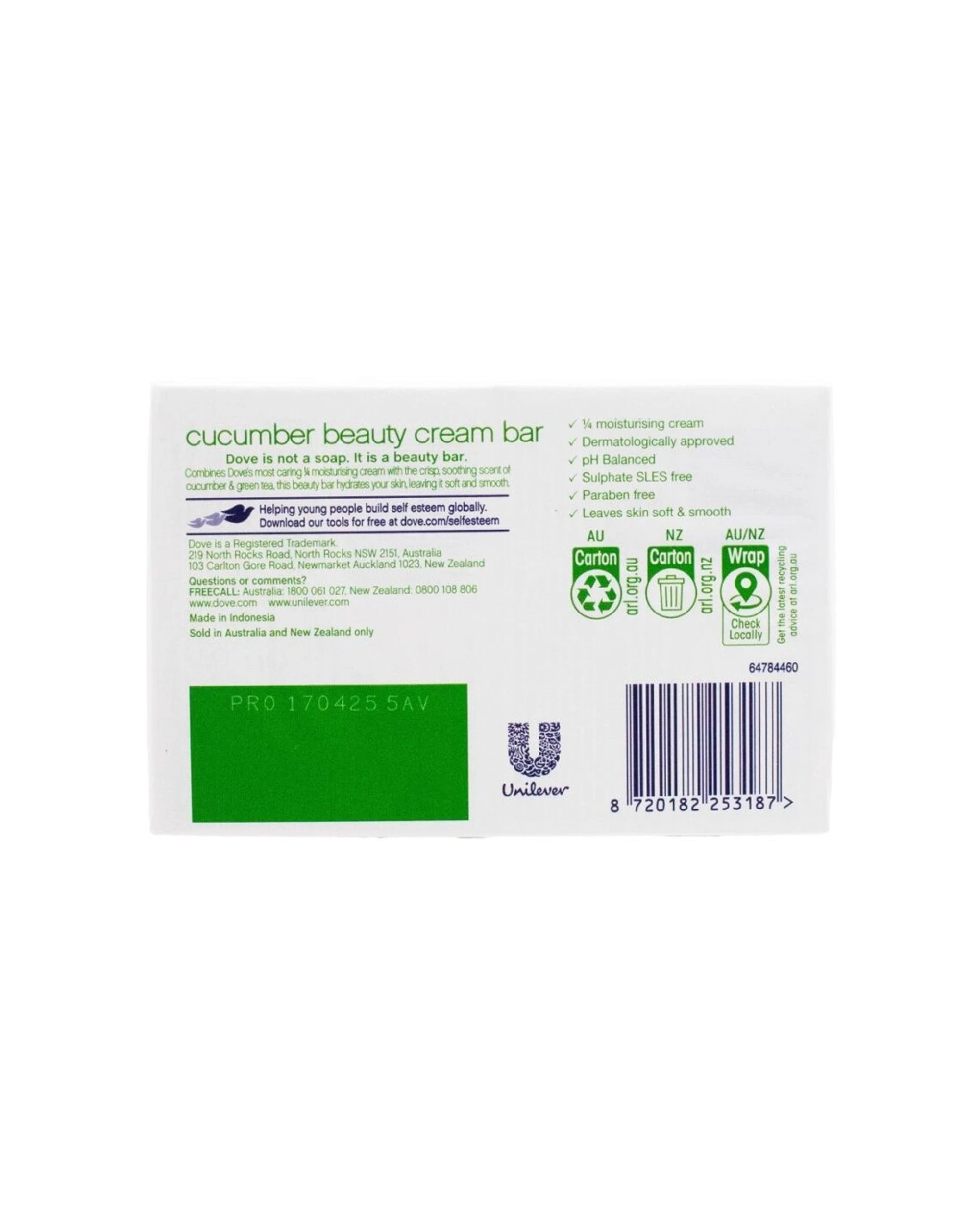3 Dettol 6x4pk Dove Beauty Moisturising Cream Soap Bar Cucumber Green Tea 90g - Green, 3 of 3