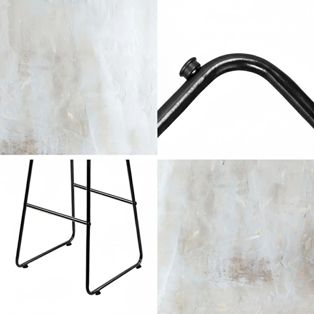 6 Artiss 2x Bar Stools Leather Padded Metal - Black, 6 of 8