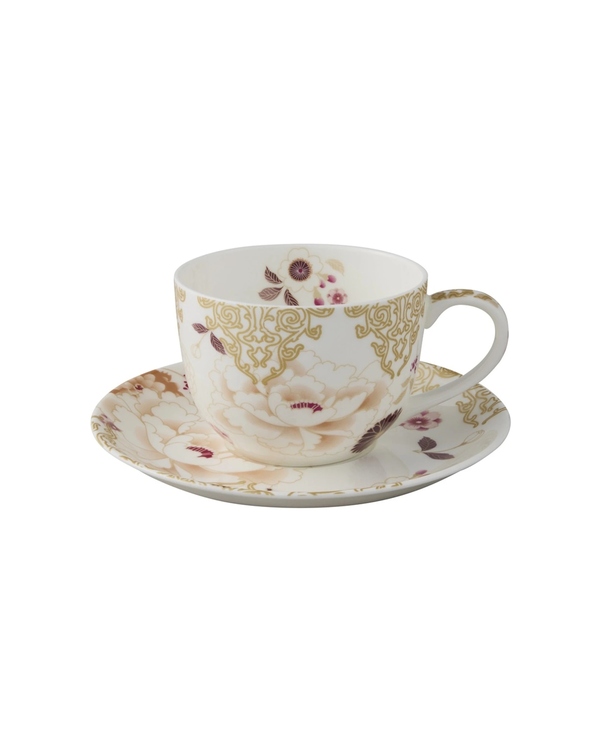 1 Maxwell And Williams Kimono Cup Saucer Fine Bone China Gift Boxed 300ml - White, 1 of 3