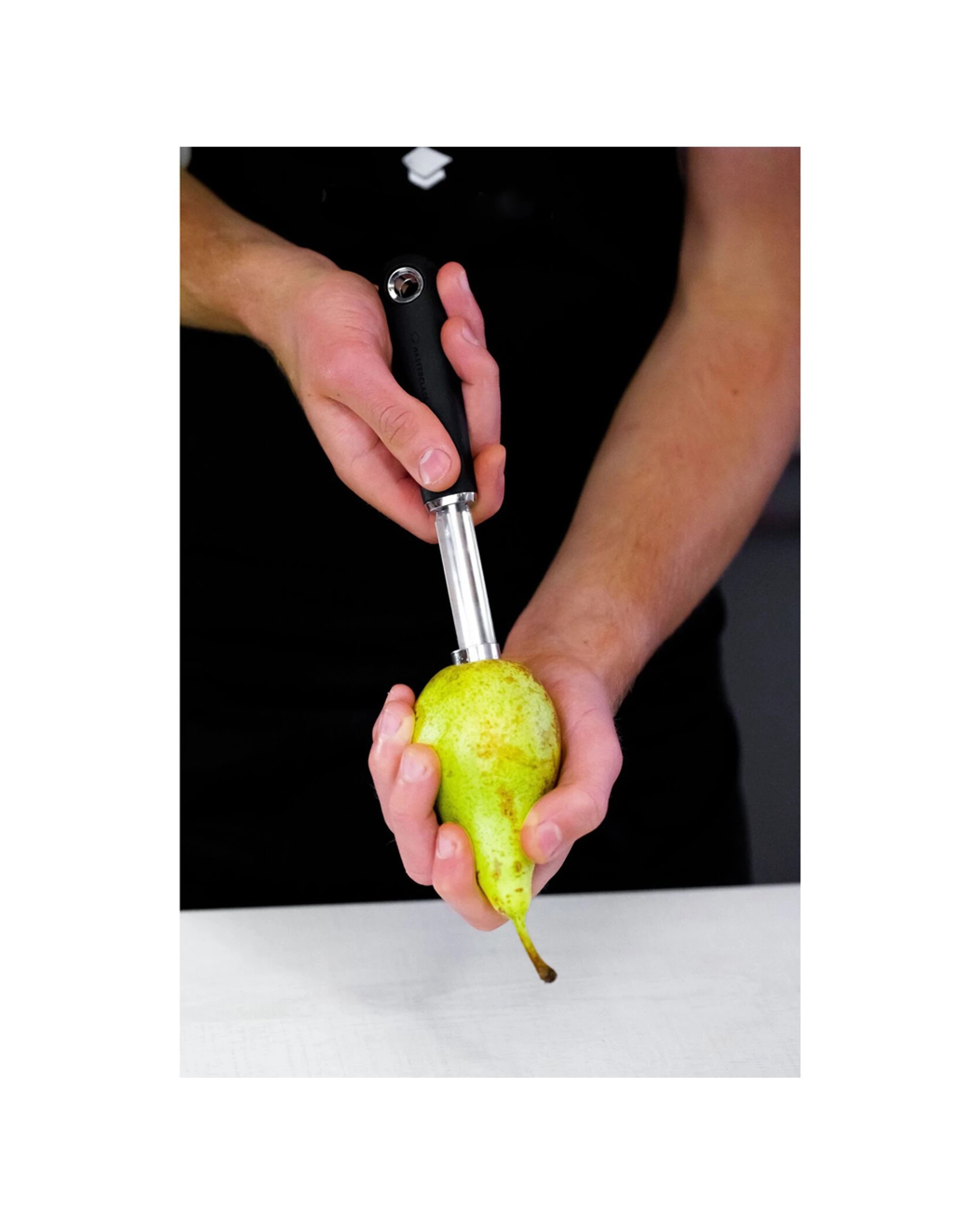 4 MasterCraft 4PK Soft Grip Nylon Stainless Steel Apple Corer Pitter - Black, 4 of 5