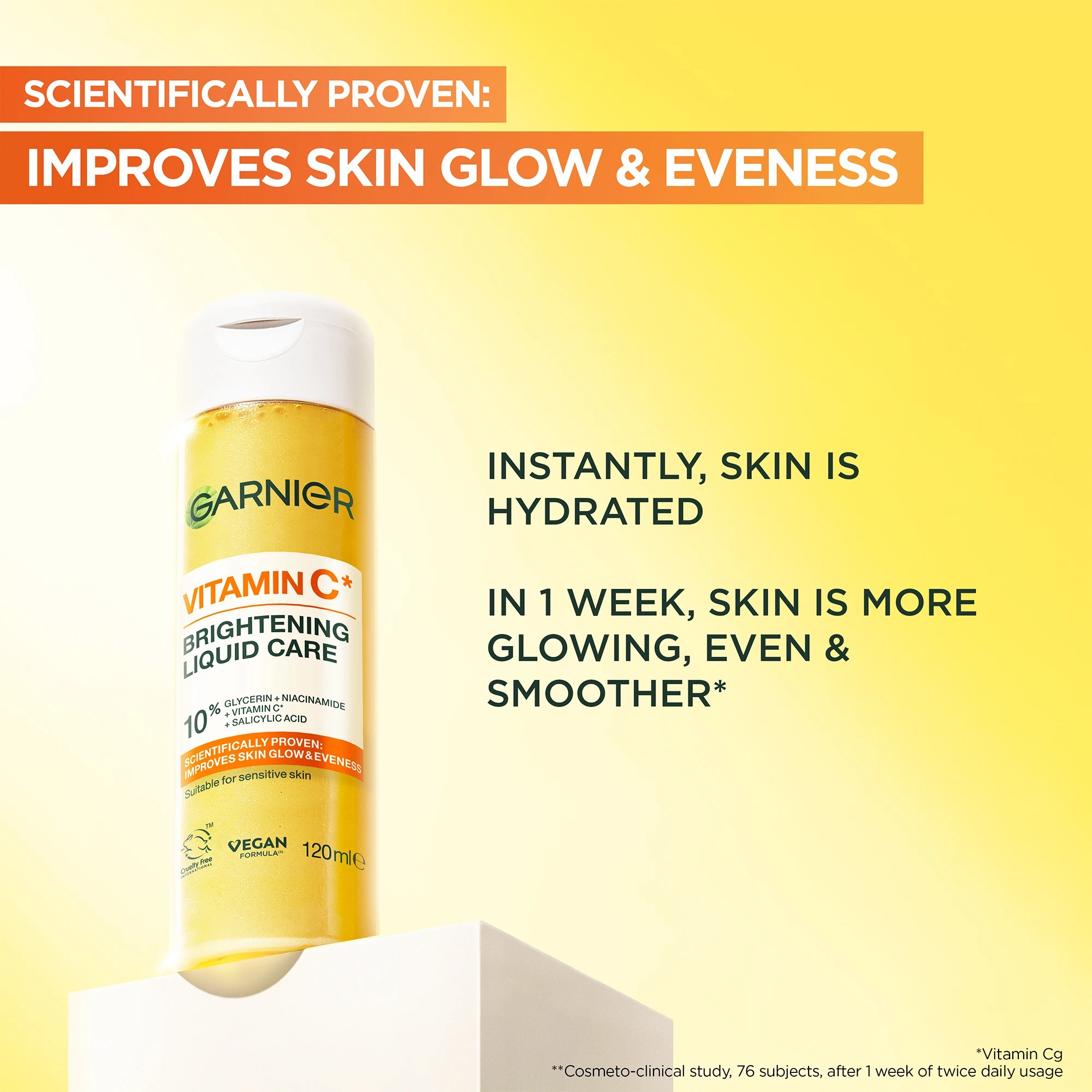 2 Garnier Vitamin C Brightening Liquid Care 120ml - 10% Vitamin C, Glycerin, Niacinamide and Salicylic Acid, 2 of 5