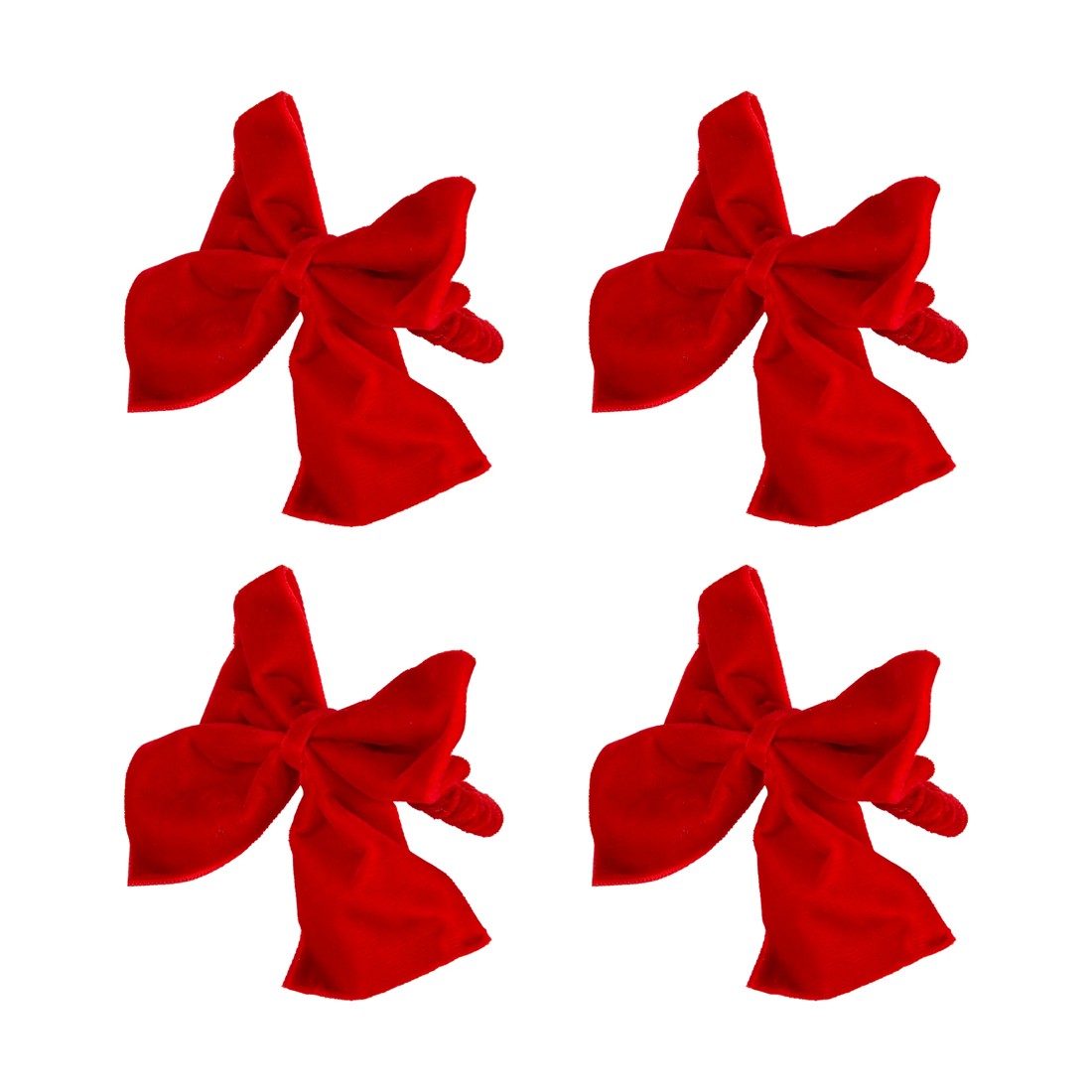 2 4 Pack Red Bow Napkin Rings, 2 of 4