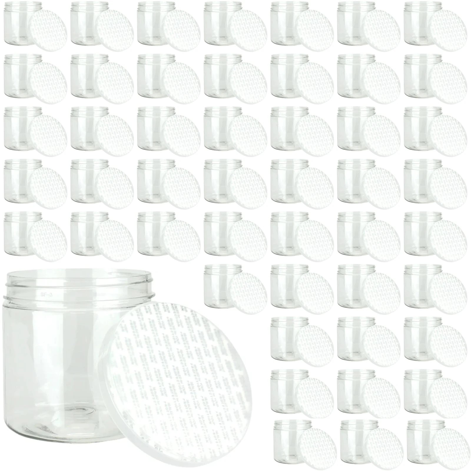 4 Partyrama Clear Plastic Round Screw Top Jar 350ml, 4 of 4