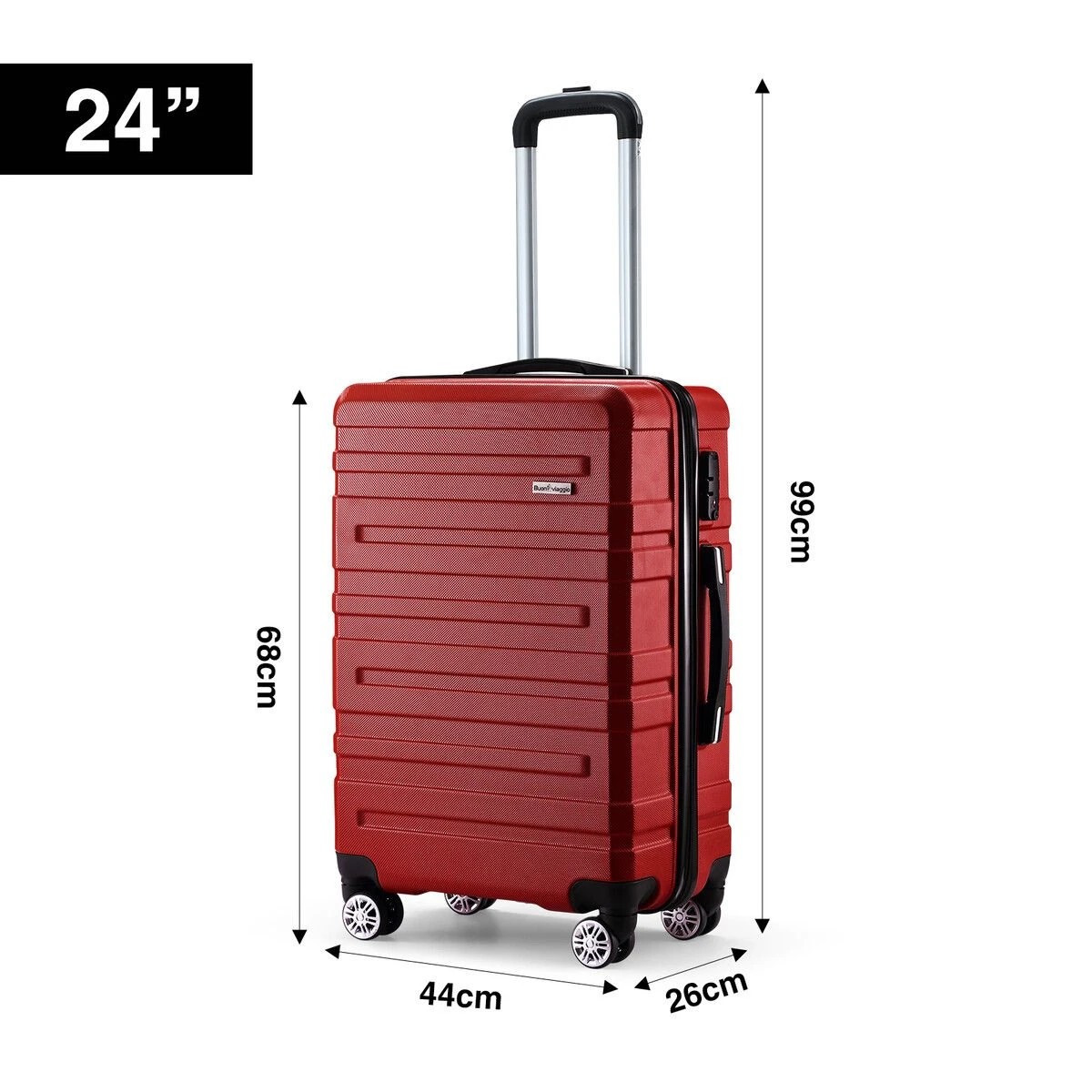 3 Buon Viaggio 3 Piece Luggage Set Travel Suitcases, 3 of 4