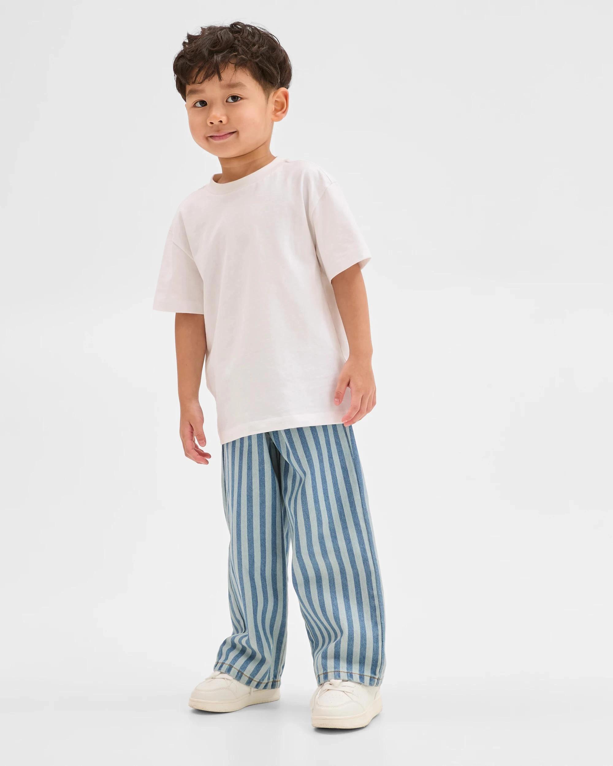 2 Target Kids Wide Leg Denim Jeans STRIPE, 2 of 7