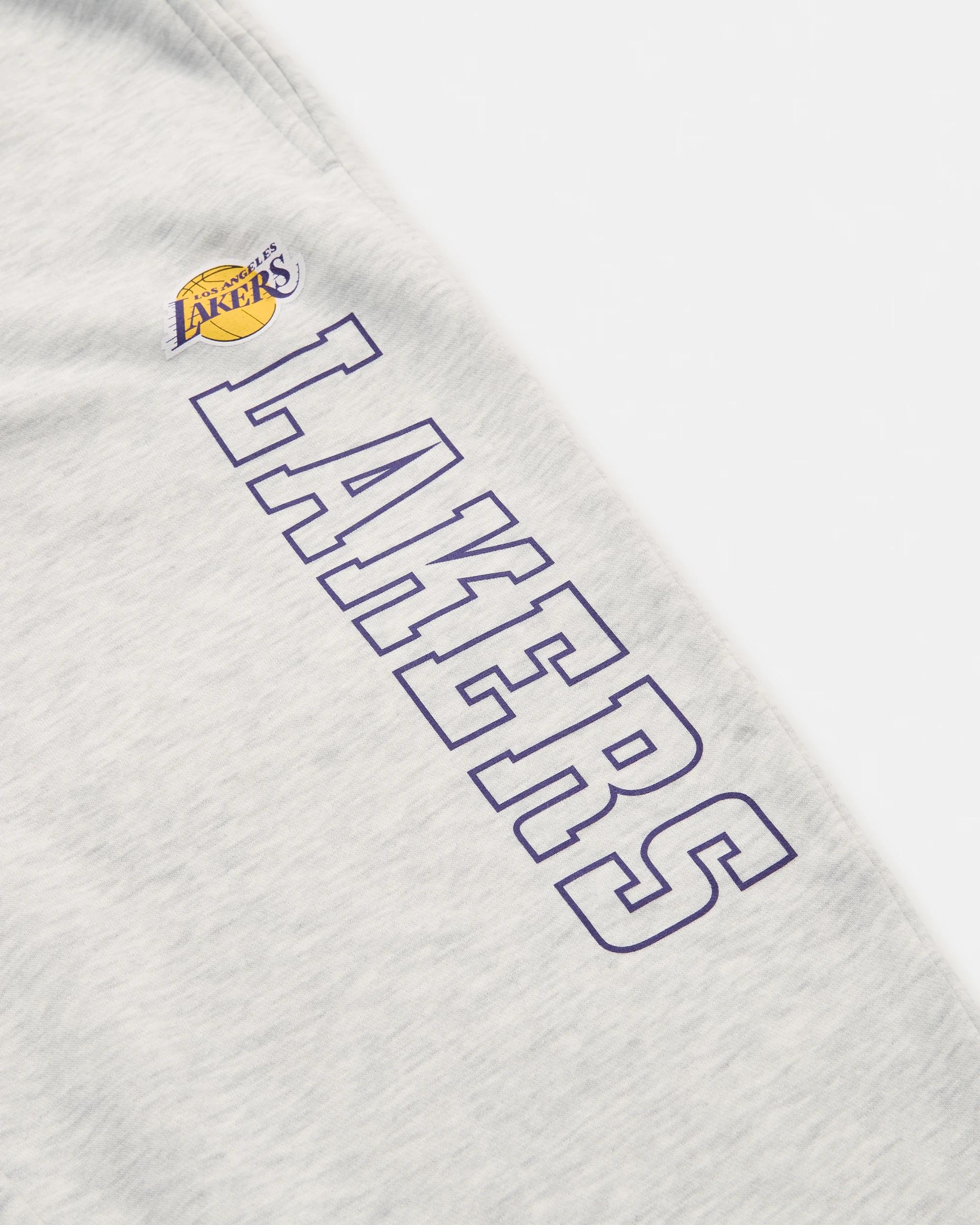 3 Official NBA Adult Lounge Trackpants WHITE MARLE LAKERS, 3 of 4