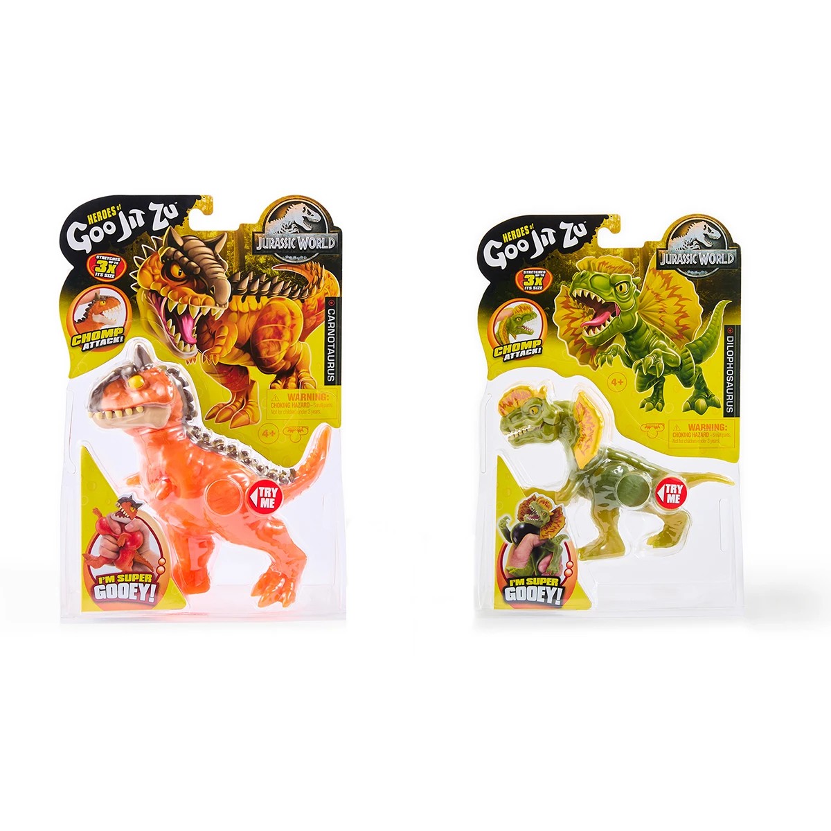 1 Heroes of Goo Jit Zu Jurassic World with Chomp Action, Stretches up to 3 Times Its Size - Assorted, 1 of 8