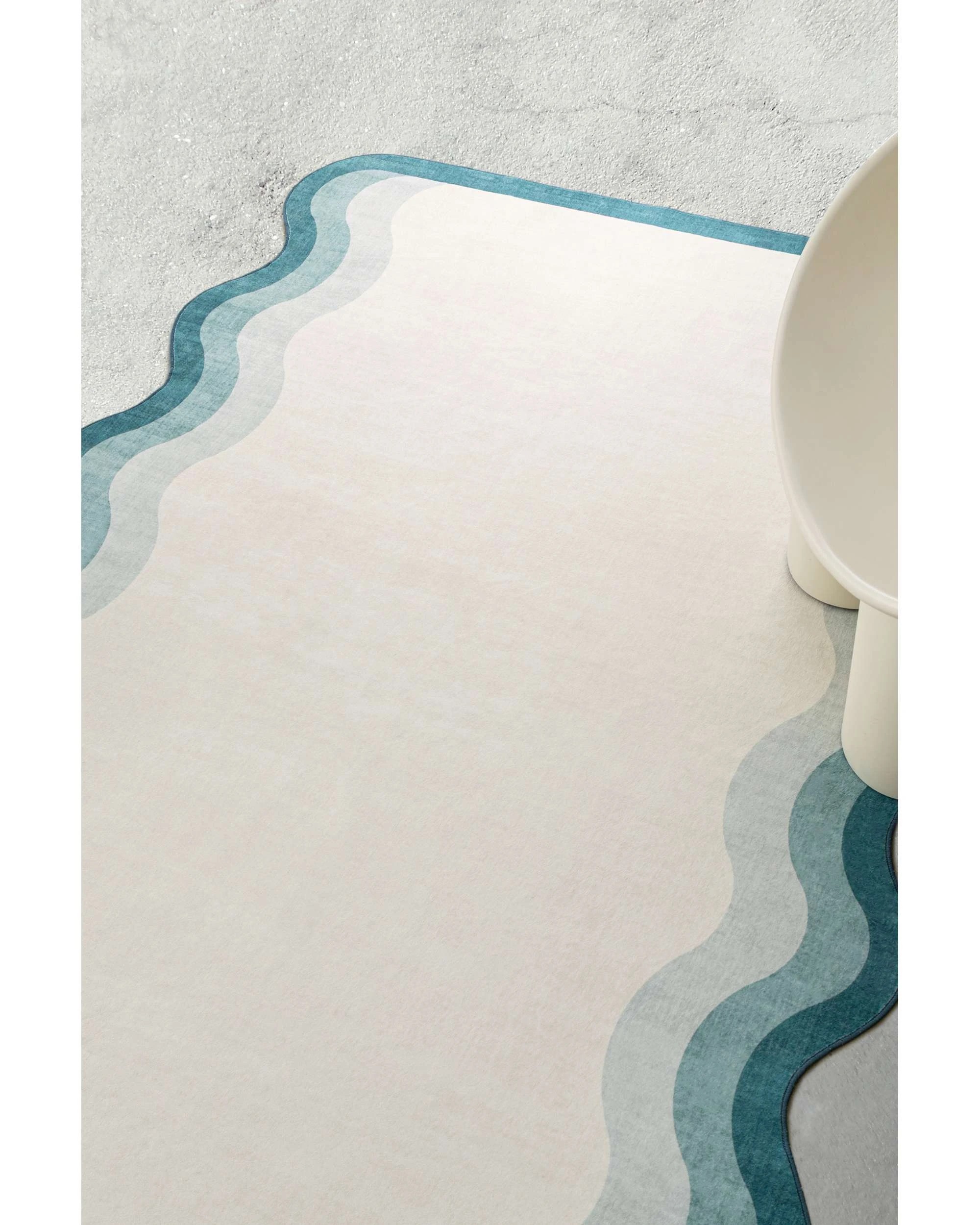 3 Loopsie Salamanca Tonal Scalloped Washable Rug-290cm x 190cm - Green, 3 of 8