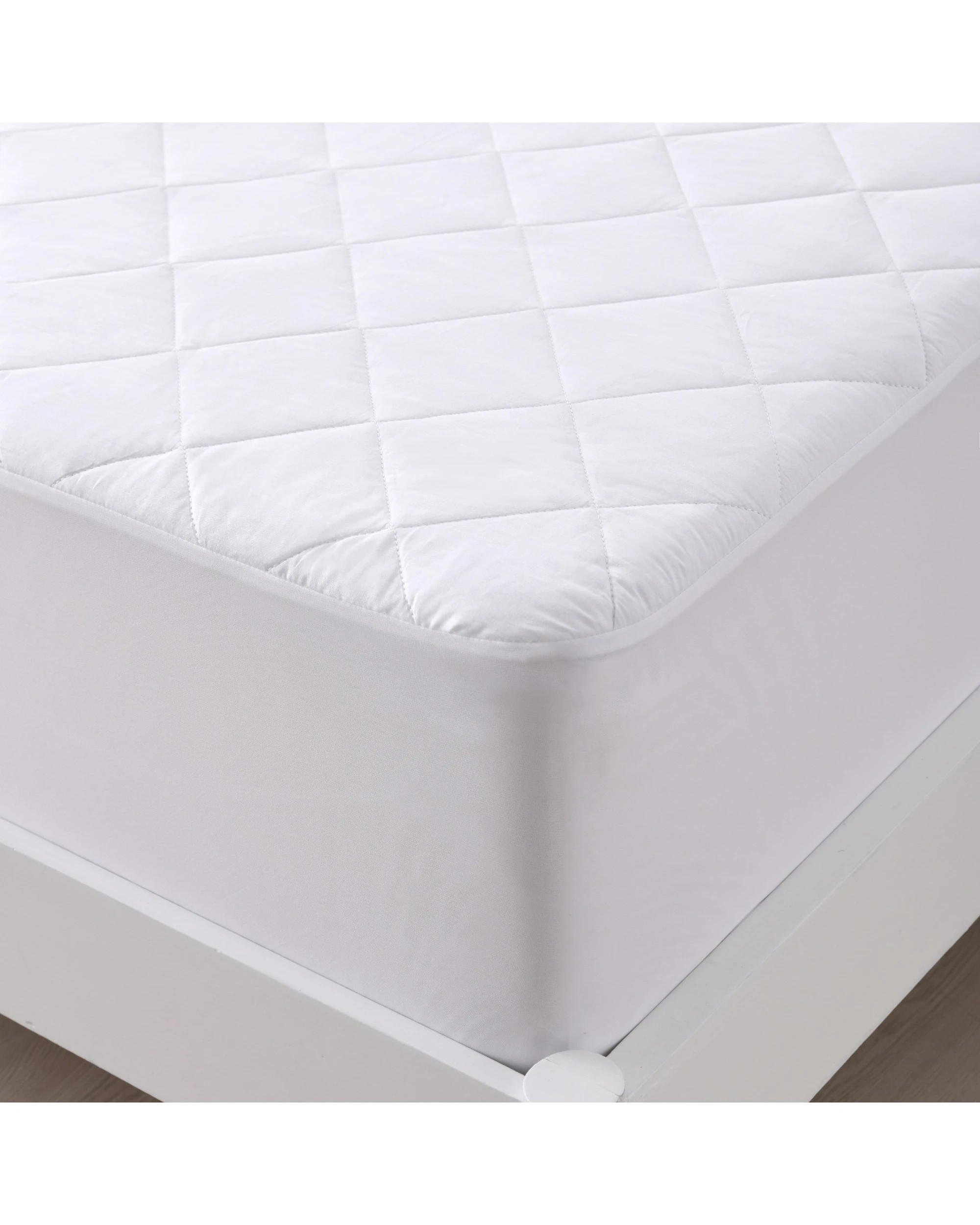 3 Dreamaker Quilted Cotton Cover Fitted Mattress Protector - King Single Bed - White, 3 of 6