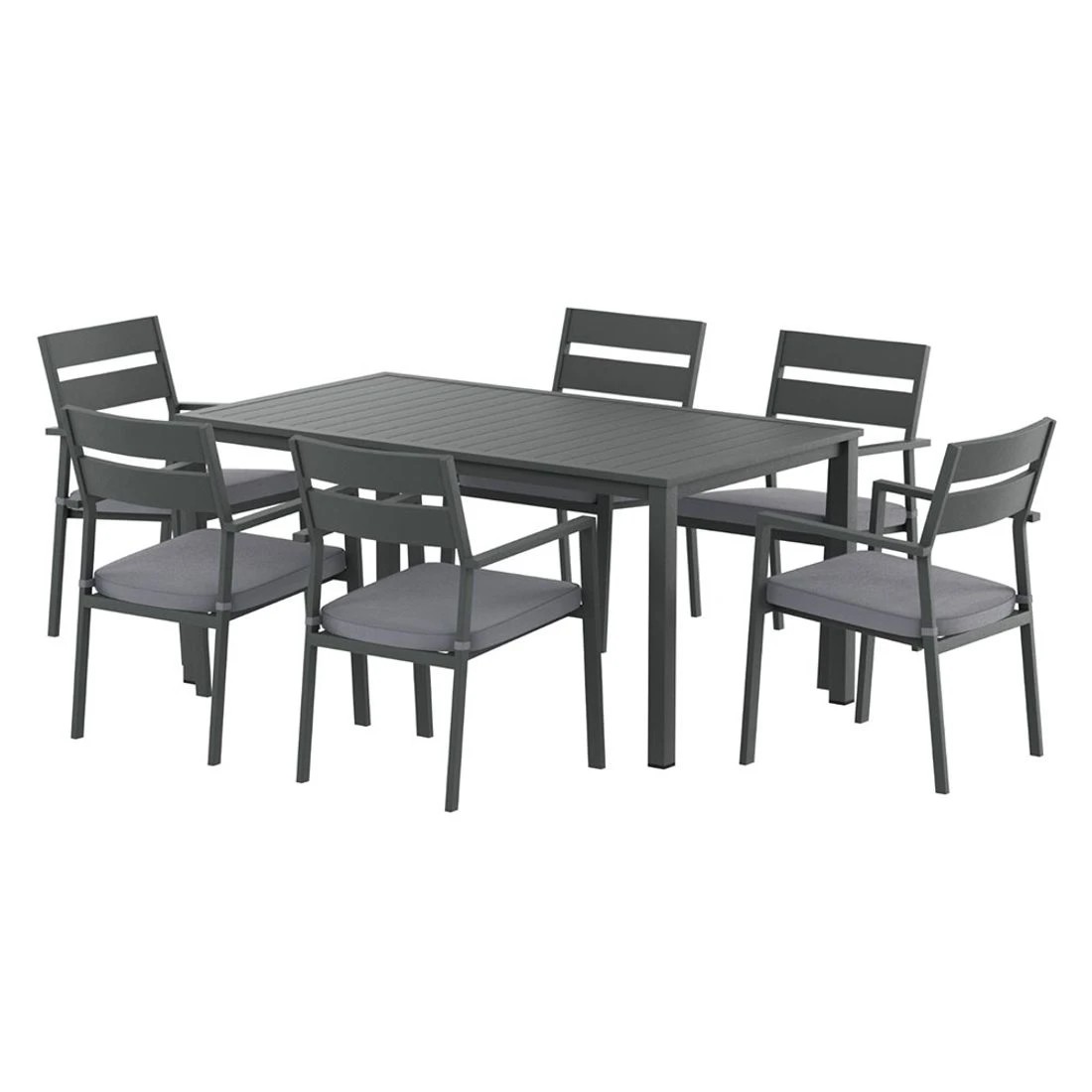3 Gardeon Outdoor Dining Set 7 Piece Aluminum Table Chairs Setting - Black, 3 of 6
