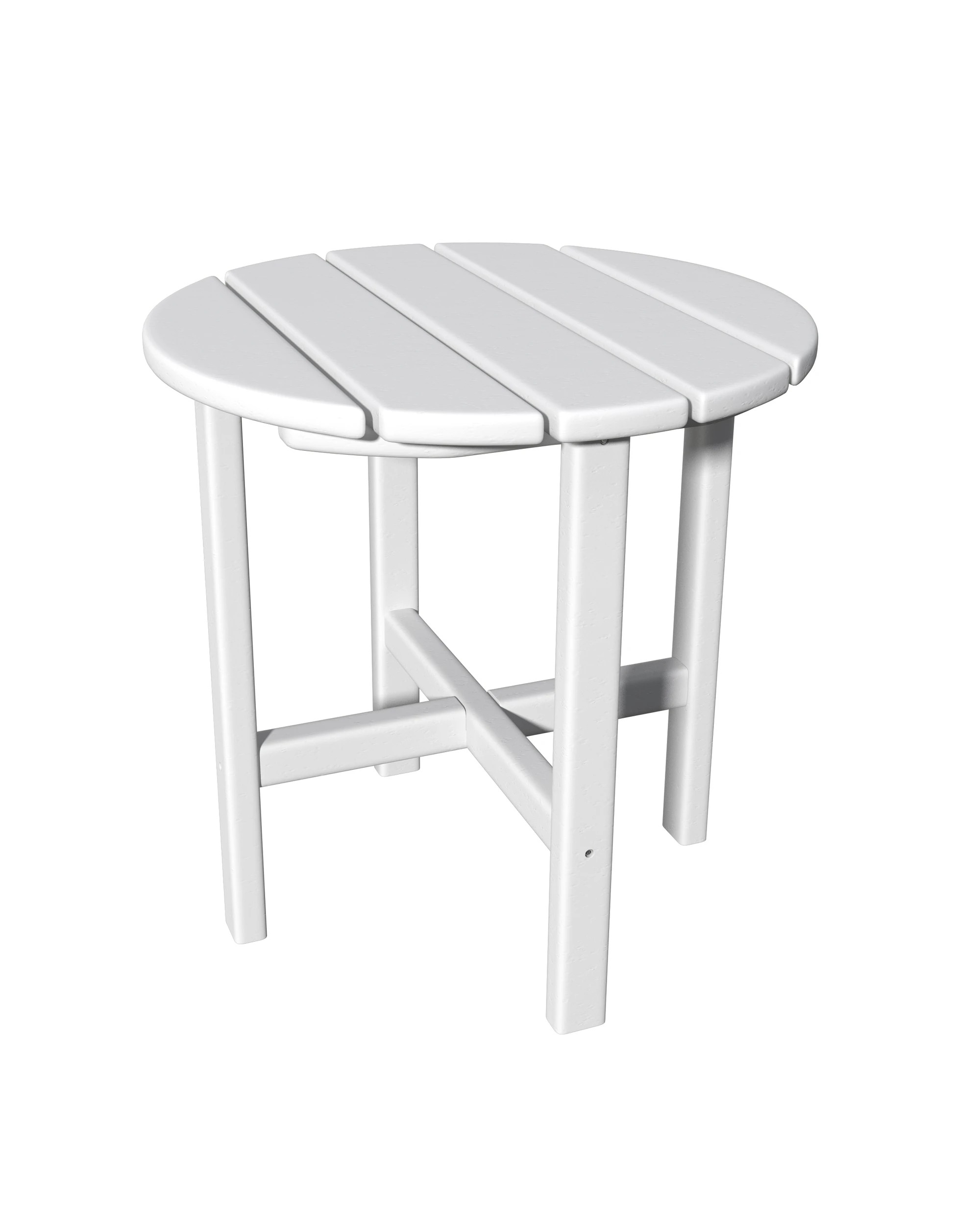 1 EHOMMATE Outdoor HDPE Roundtop Side Table - White - White, 1 of 8