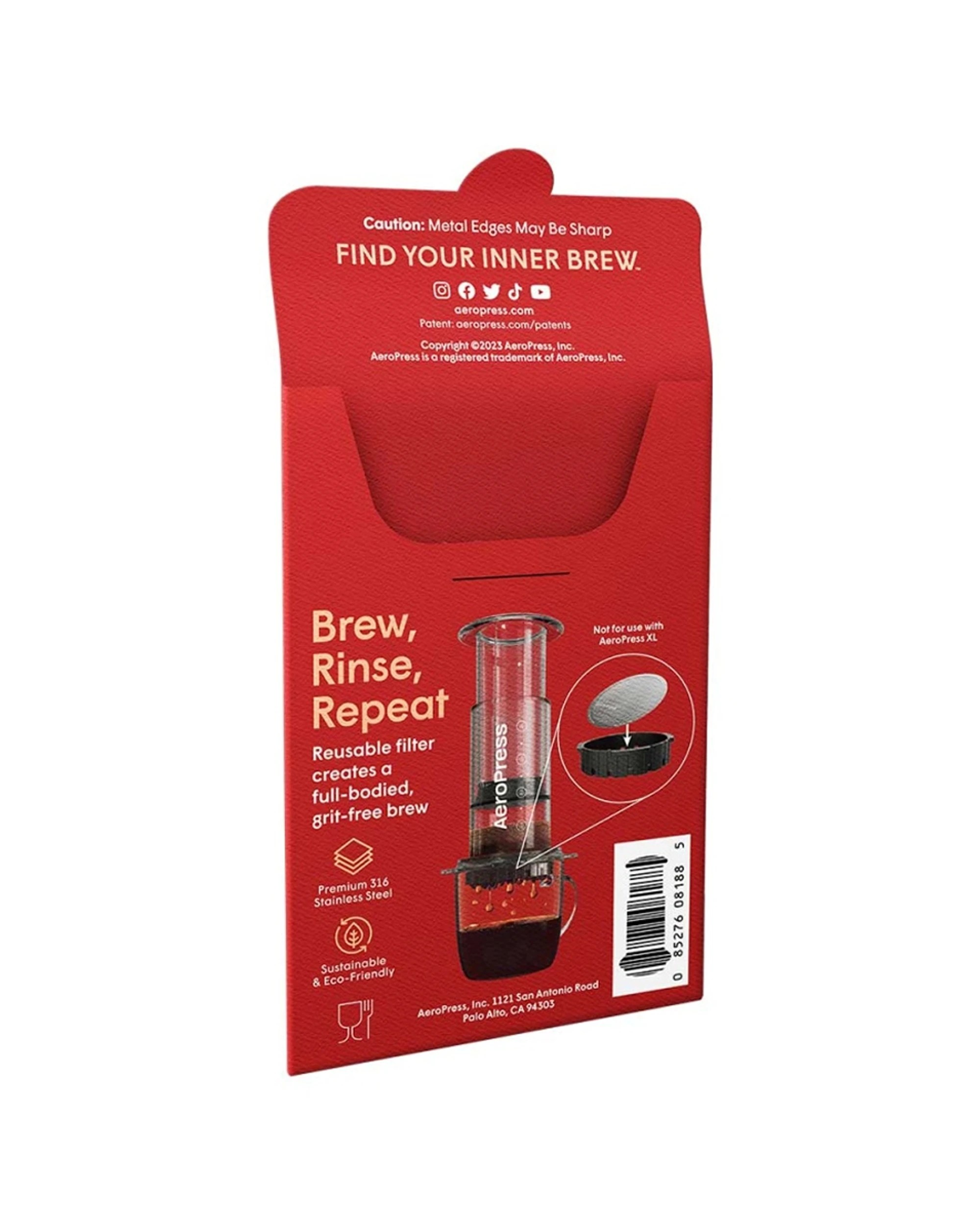 3 Aeropress Stainless Steel Filter Reusable 316 Grade Full Bodied Coffee Enhancer - Metallic, 3 of 3