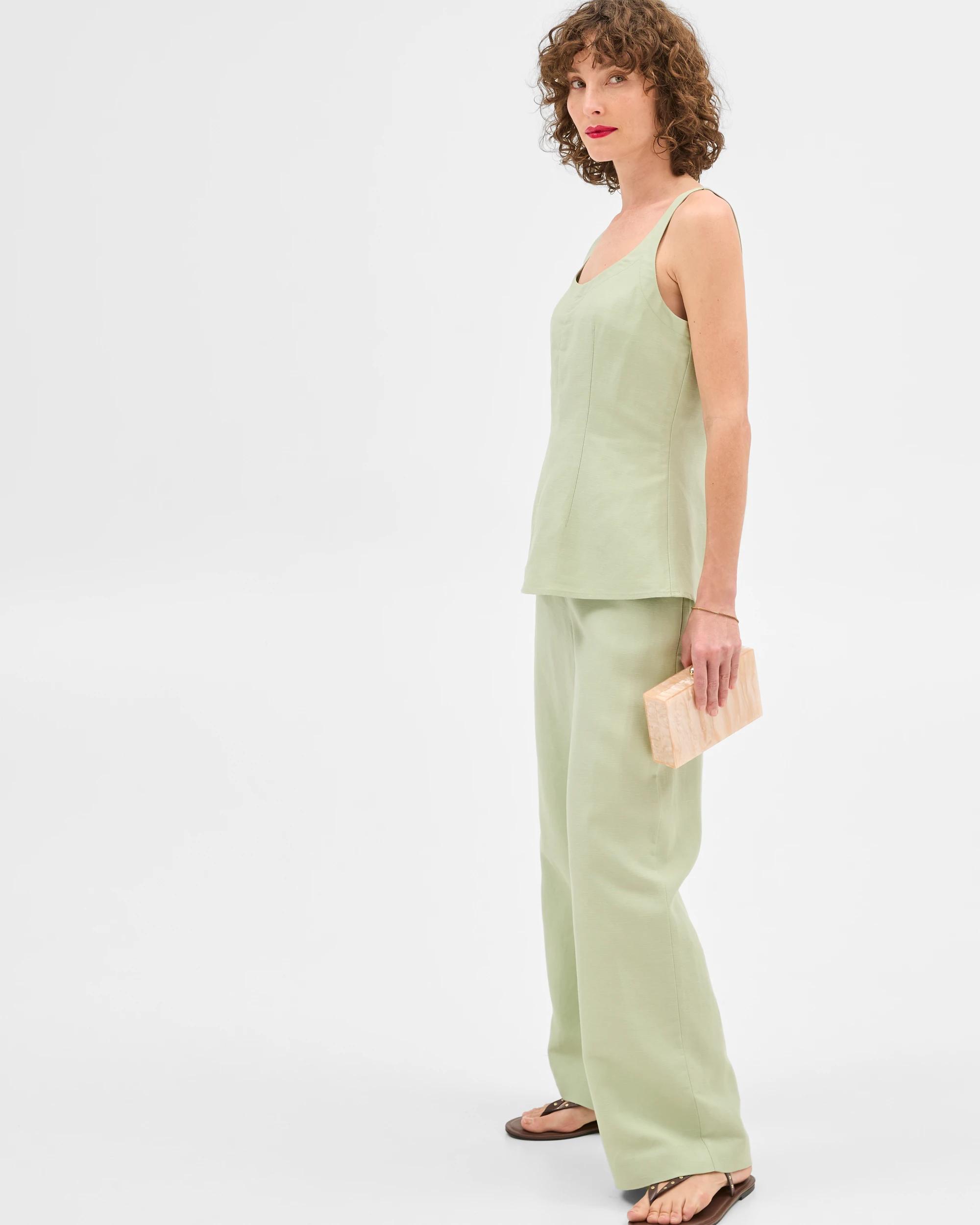 2 Linen Blend Wide Leg Pants - Preview DESERT SAGE, 2 of 6