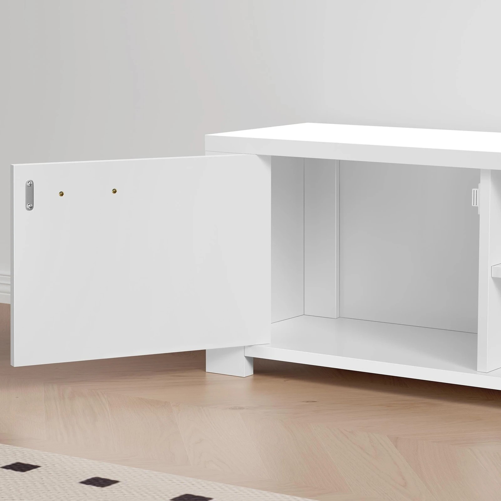 3 Alfordson TV Cabinet Entertainment Unit Stand Storage Shelf 160cm - White, 3 of 10