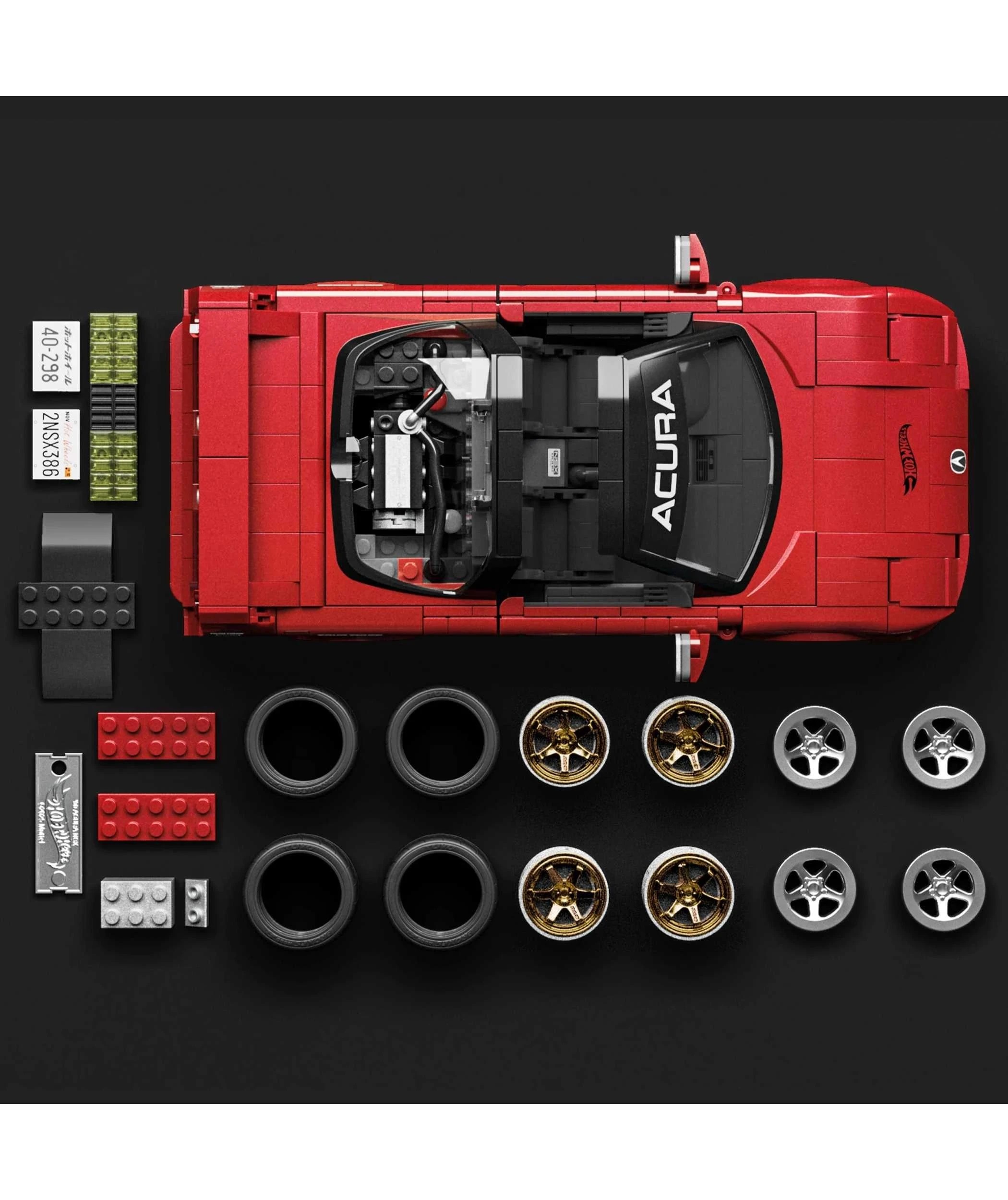 4 Mattel Brick Shop Hot Wheels ’90 Acura NSX Building Toy Kit - Red, 4 of 6