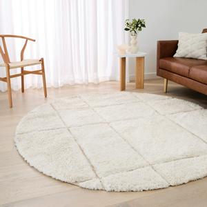Sophia Round Rug - White - 180cm
