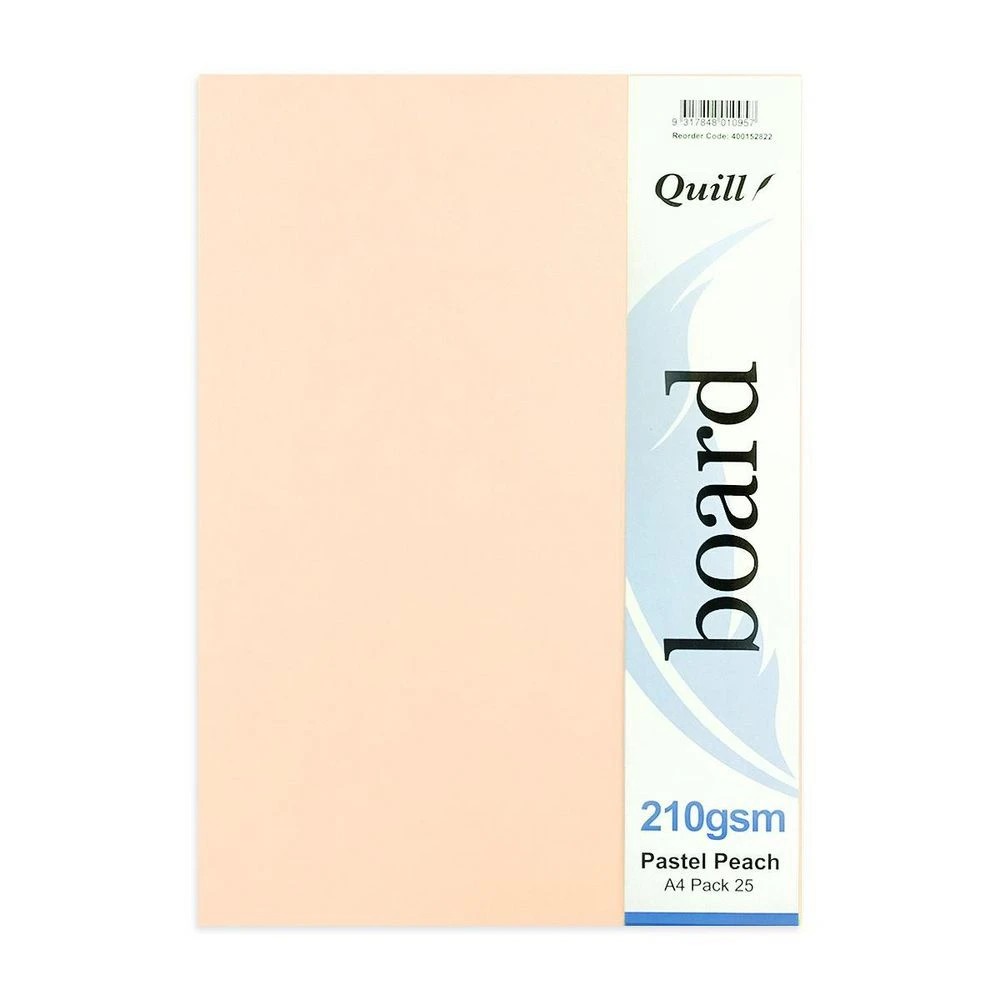 3 Quill A4 Board 210gsm Peach 25 Pack, 3 of 3