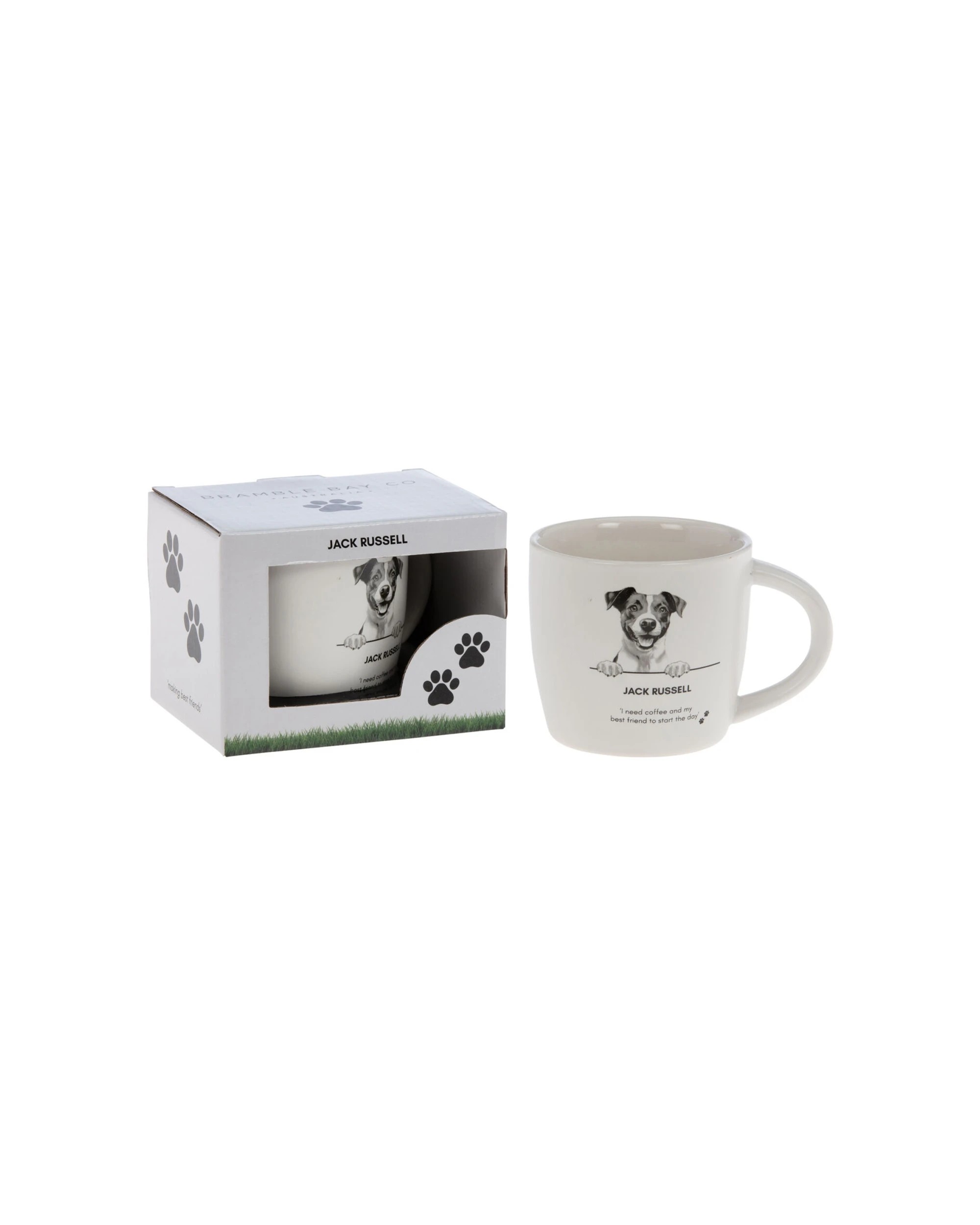 2 Bramble Bay 4PK Jack Russell Dog Print Novelty Coffee Mug Ceramic - White, 2 of 2