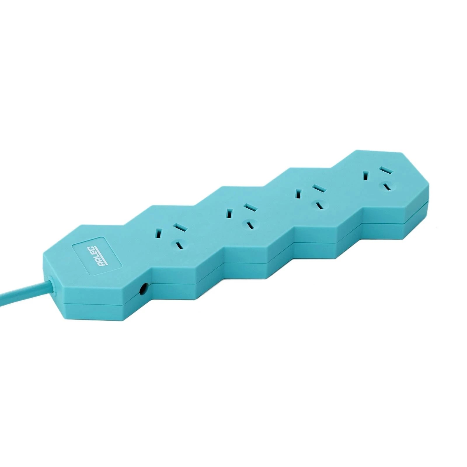 3 Arlec 4 Outlet Lightning Overload Protected Powerboard - Teal - Green, 3 of 5