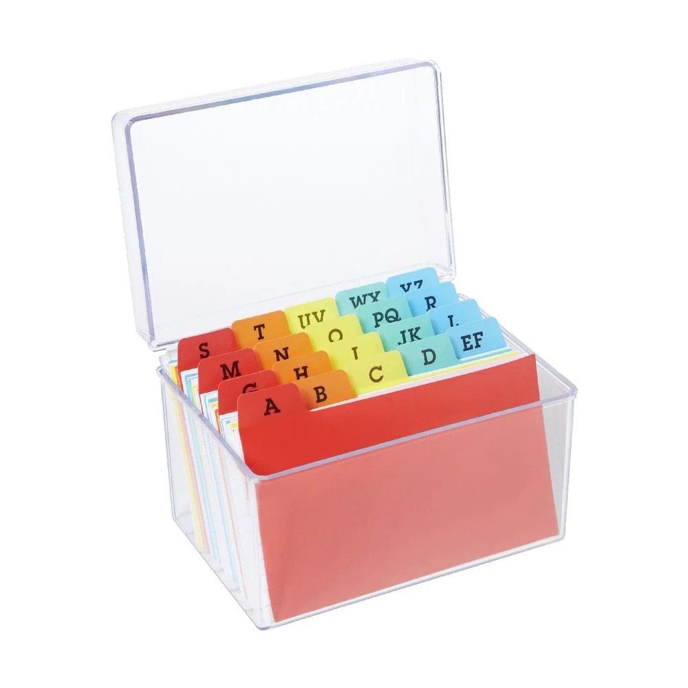 2 J.Burrows Index Card File Box 127 x 76mm Clear, 2 of 2
