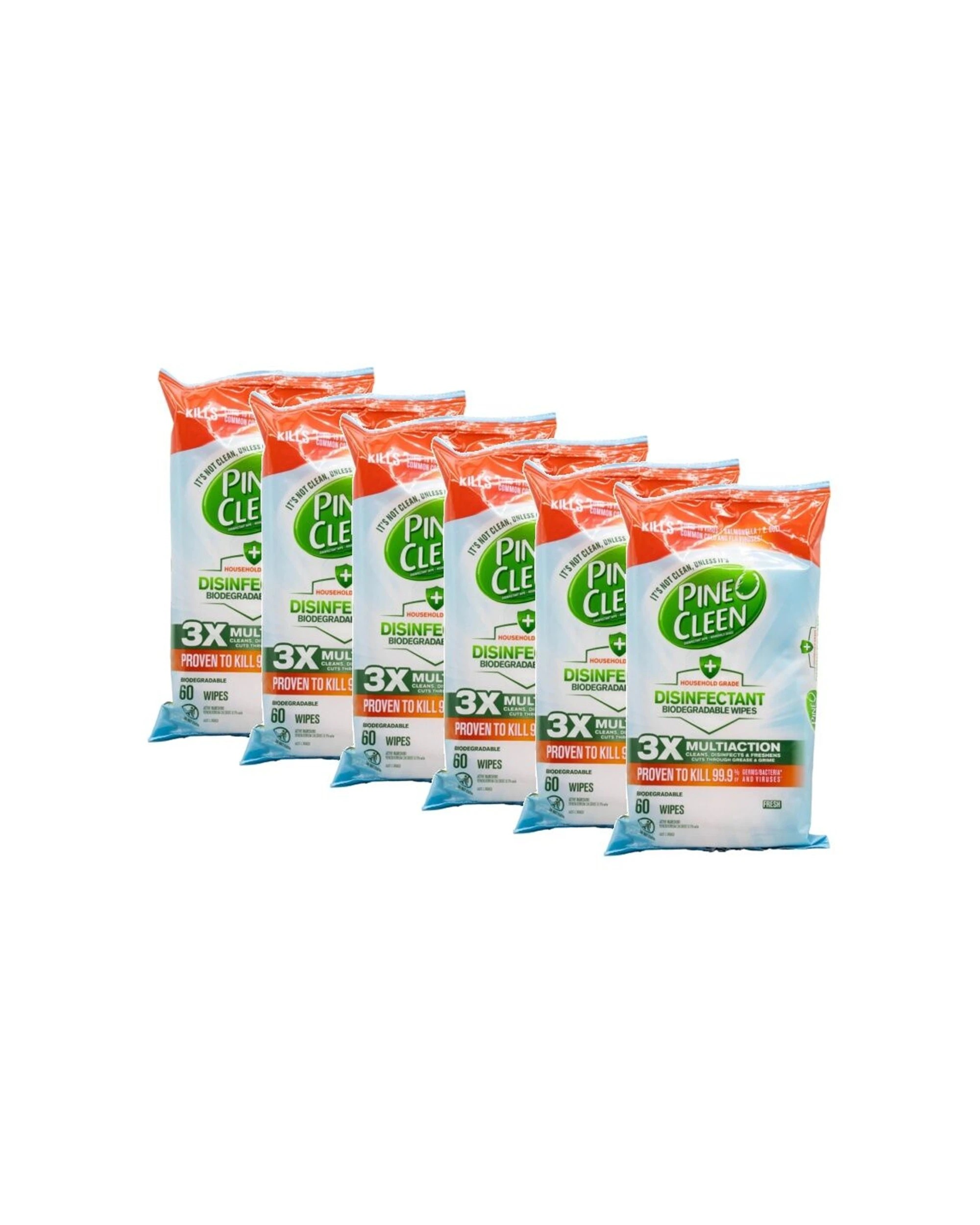 1 Pine O Cleen Household Grade Biodegradable Disinfectant Wipes Fresh 6 Pack - Multi, 1 of 3