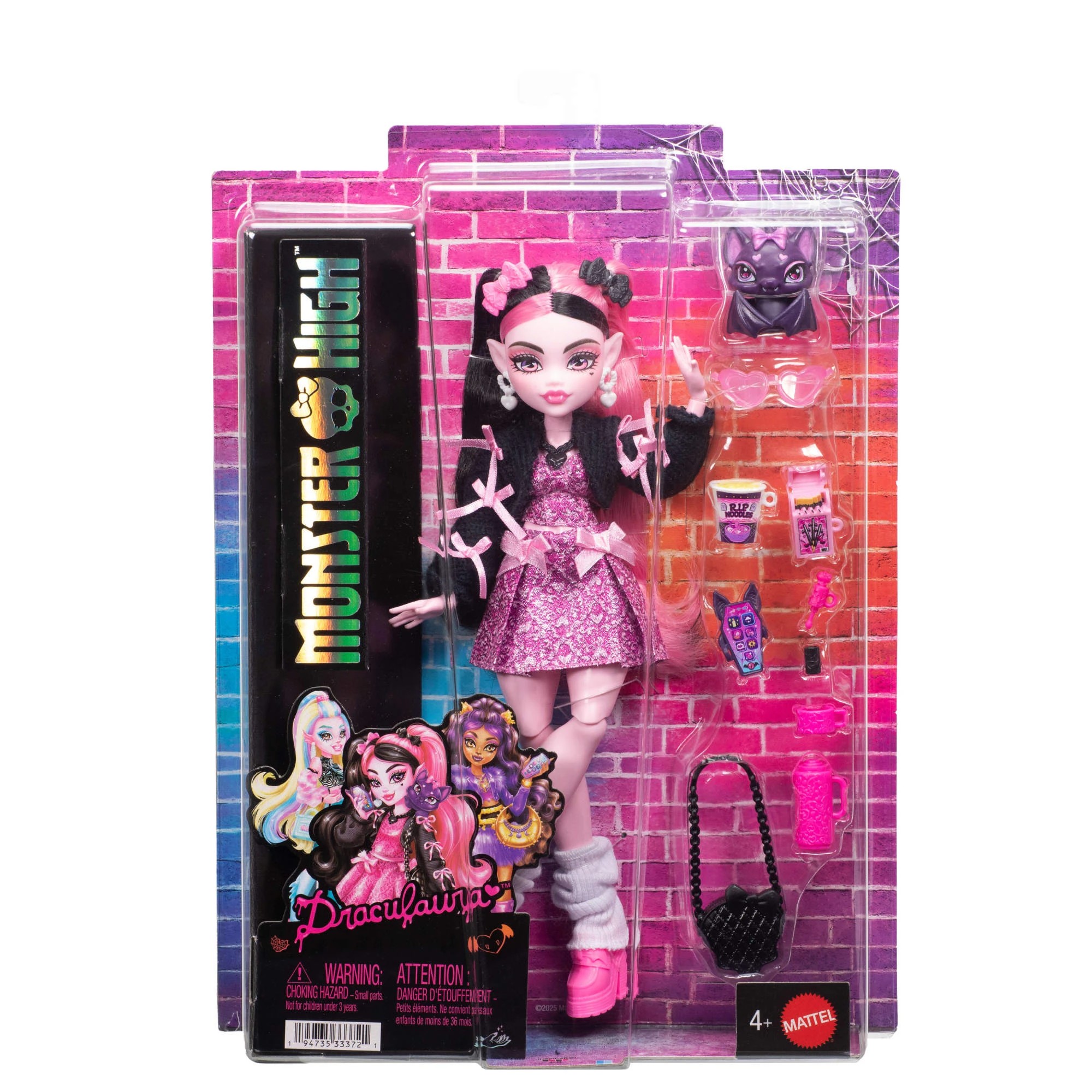 1 Monster High Draculaura Fashion Doll in Bow Dress & 7 Accessories, 1 of 6