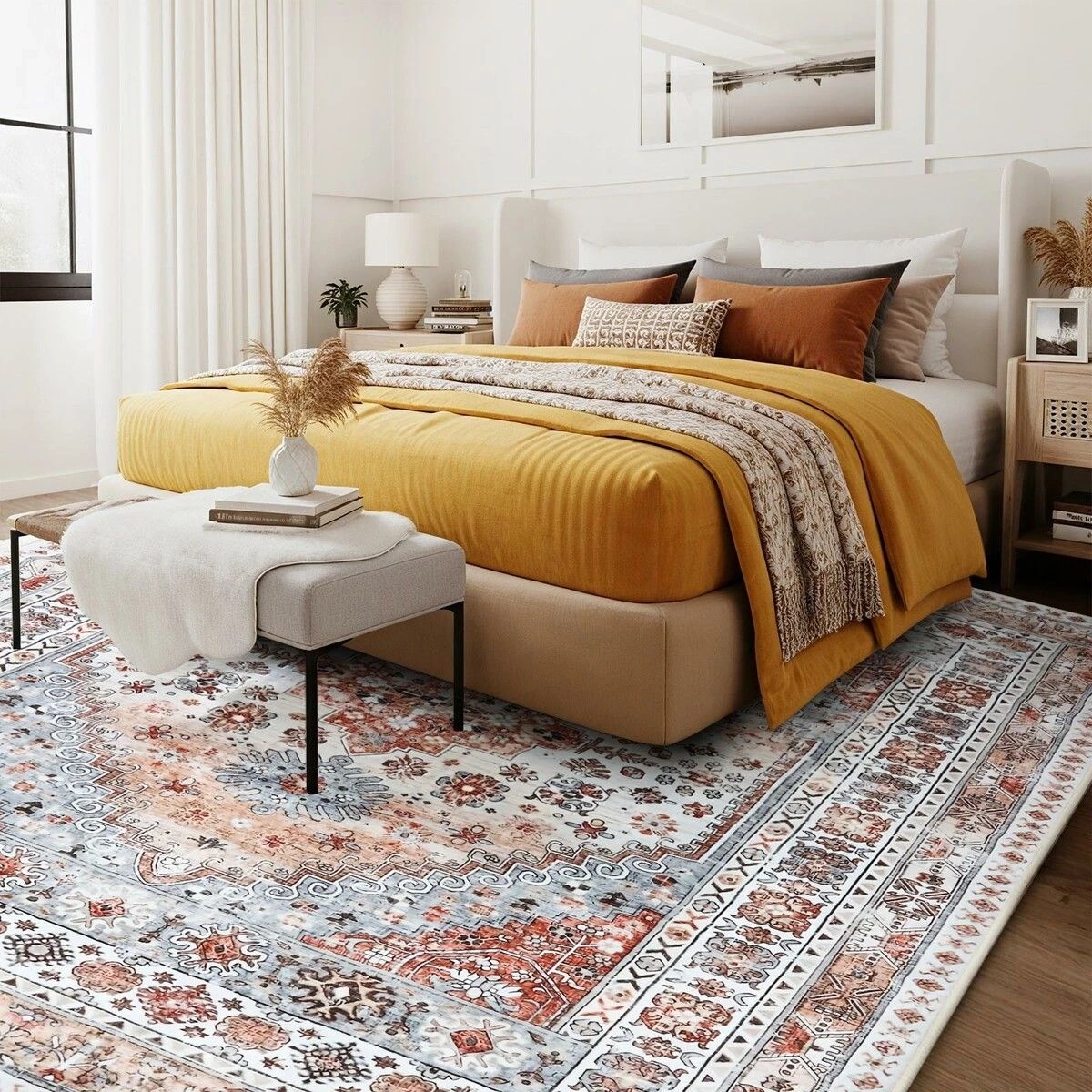 5 Ausway 2x3m Large Carpet Area Rug Traditional Washable Floor Mat, 5 of 6