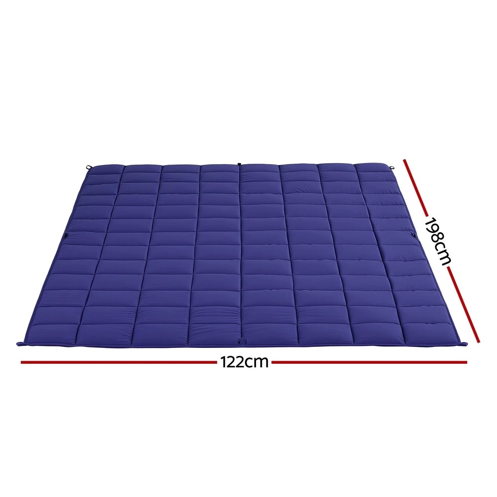 2 Giselle 6.8kg Adults Size Anti Anxiety Weighted Blanket Gravity Blankets Royal - Blue, 2 of 9